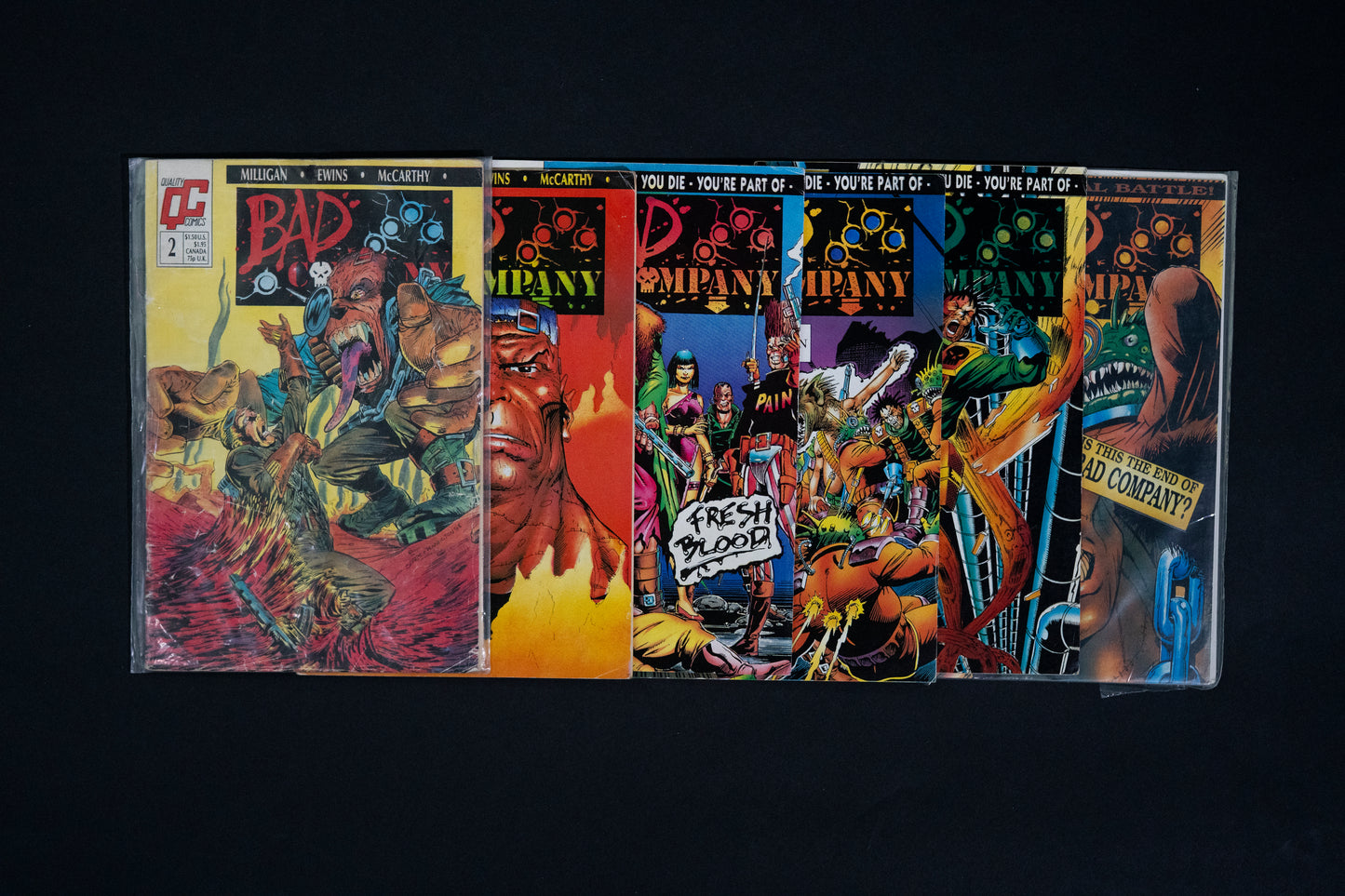 Bad Company, #2 7 14 16 17 18, Quality Comics QC, Job lot of 6 comics