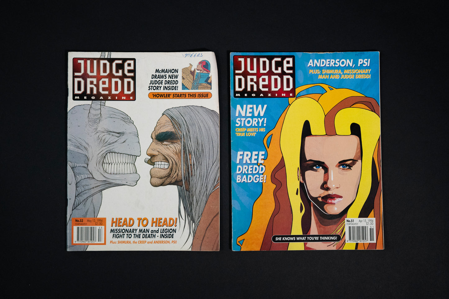 Judge Dredd #40 41 42 43 45 46 48 49 51 & 53 magazine Job Lot
