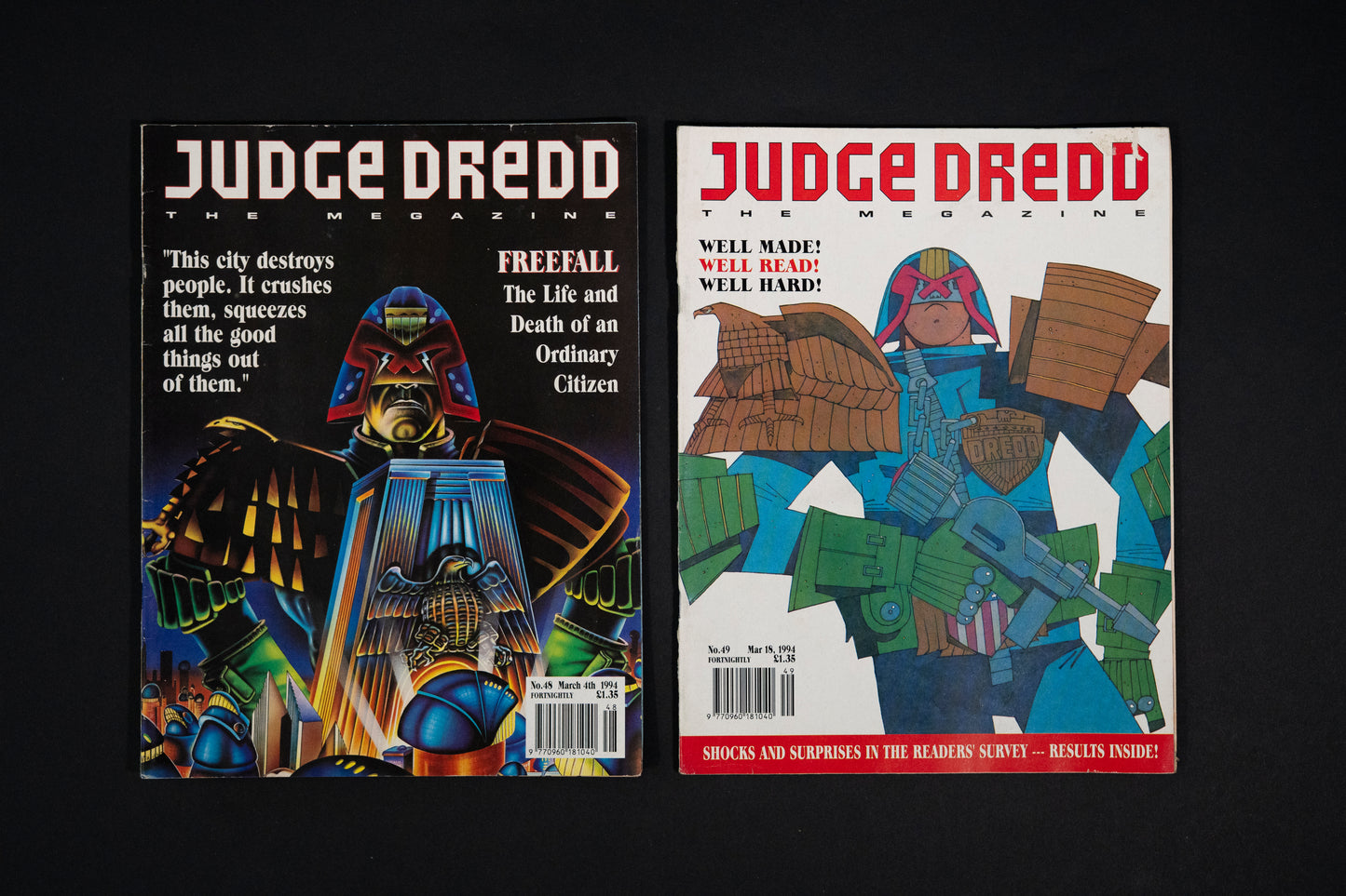 Judge Dredd #40 41 42 43 45 46 48 49 51 & 53 magazine Job Lot