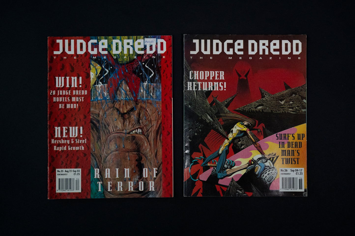 Judge Dredd #31 32 35 36 & 38 magazine Job Lot