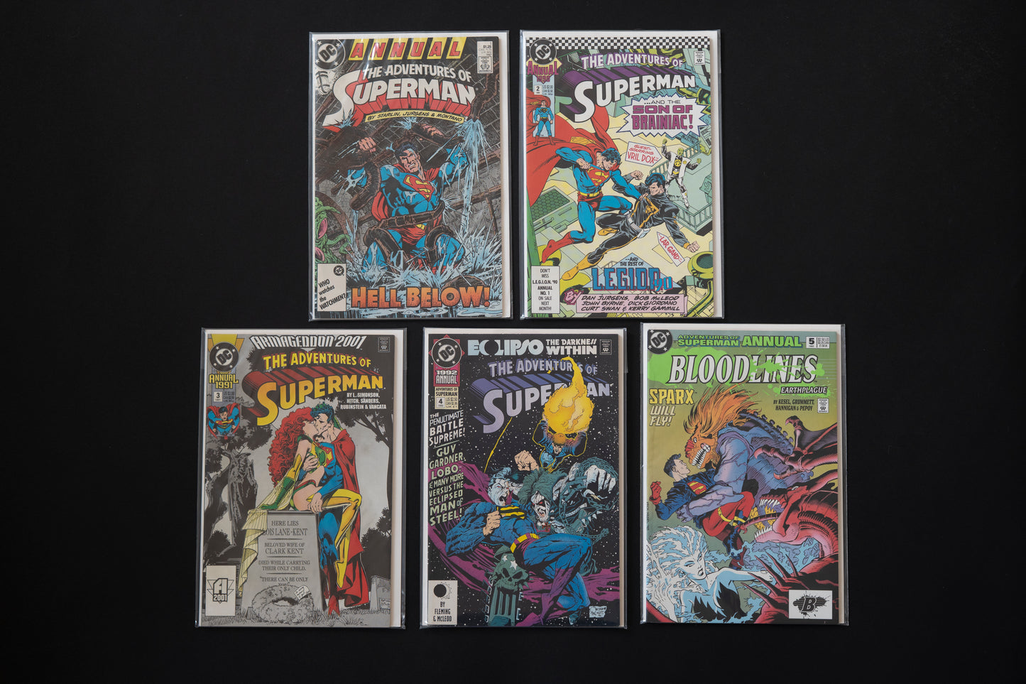 Adventures of Superman, Annual #1 2 3 4 5, DC Comics, 1987 1990 1991 1992 1993