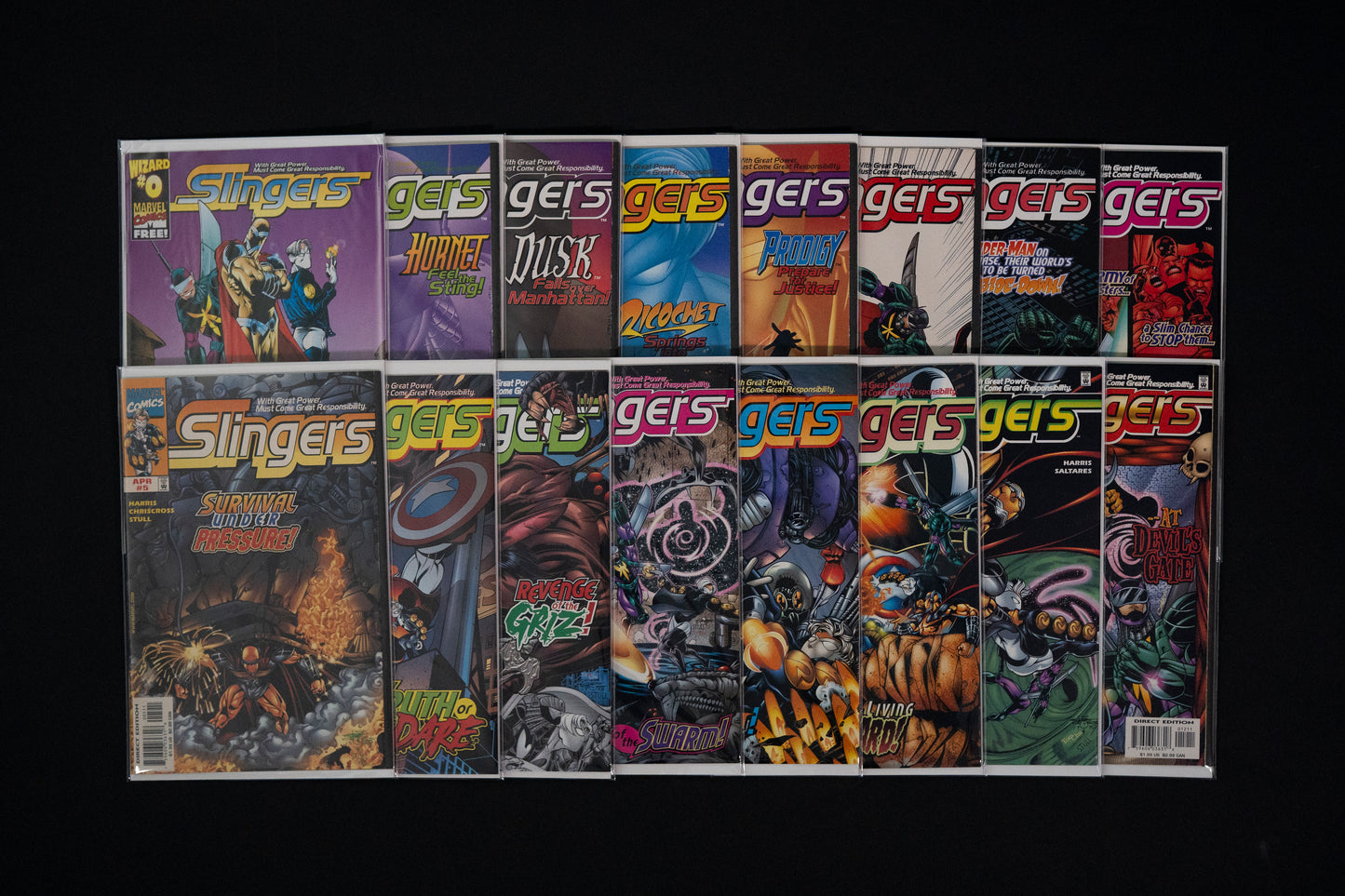 Slingers, #0-12 Complete Series (includes 4 x #1 Variant Covers), Marvel Comics, 1998