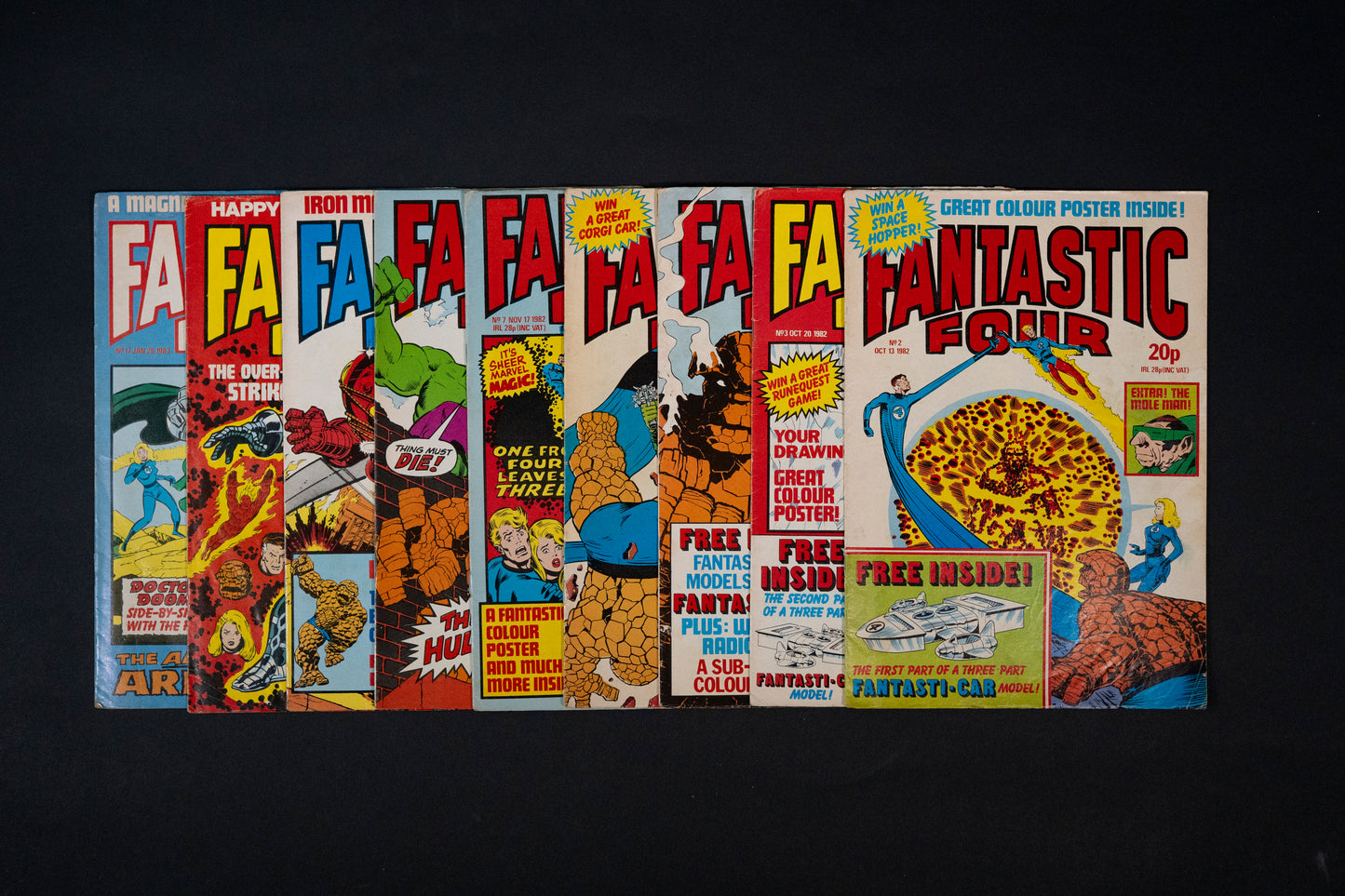Fantastic Four, #2 3 4 5 7 9 13 14 & 17, Marvel UK Comic, 1982 1983