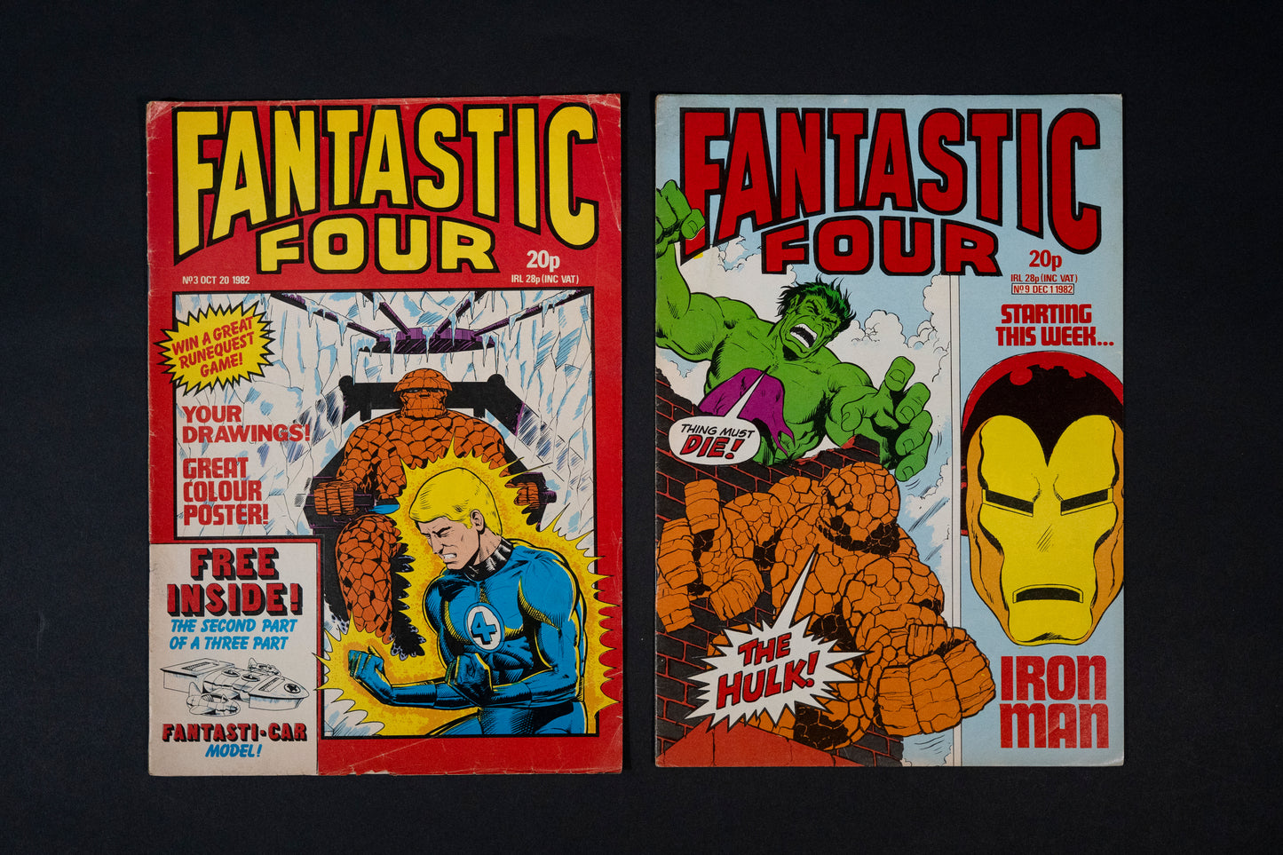 Fantastic Four, #3 & 9, Marvel UK Comic, 1982
