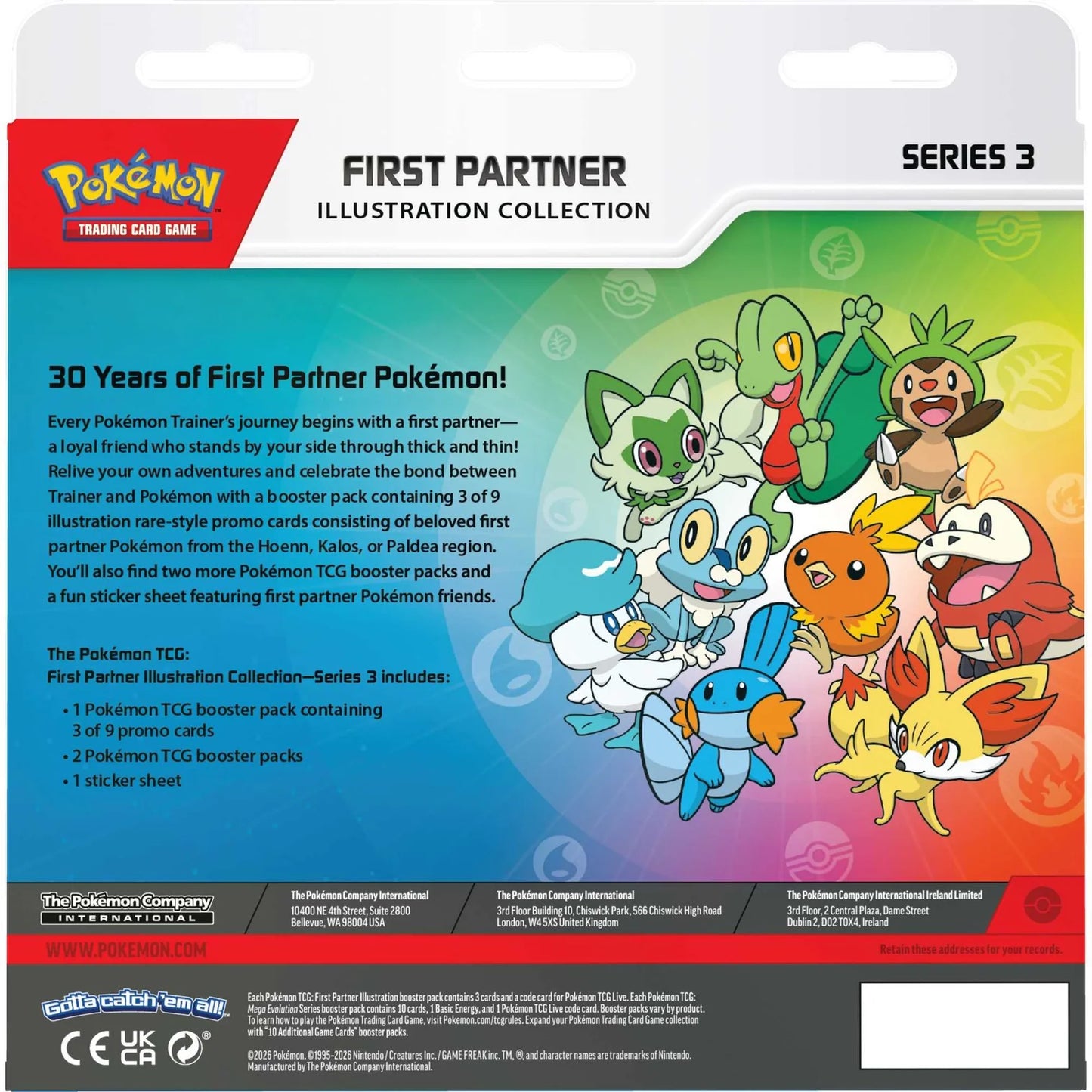 Pokémon, First Partner Illustration Collection - Series 3, New Sealed, ORDER LIMITS APPLY
