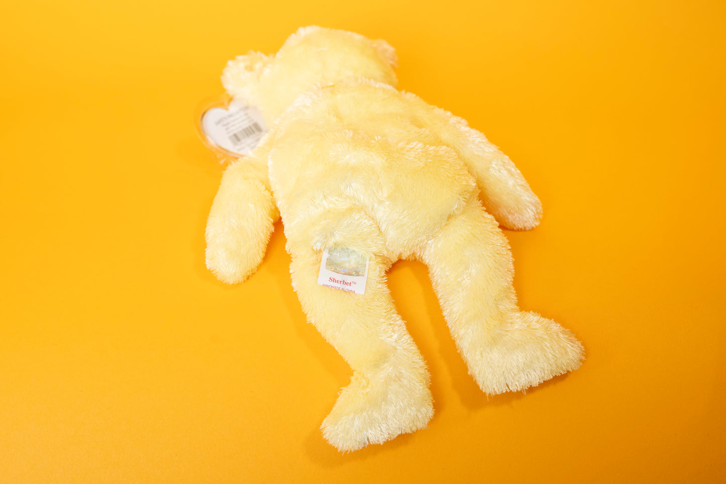 Sherbet (Yellow Bear) - TY Beanie Babies - Tag in Protector - Excellent Condition
