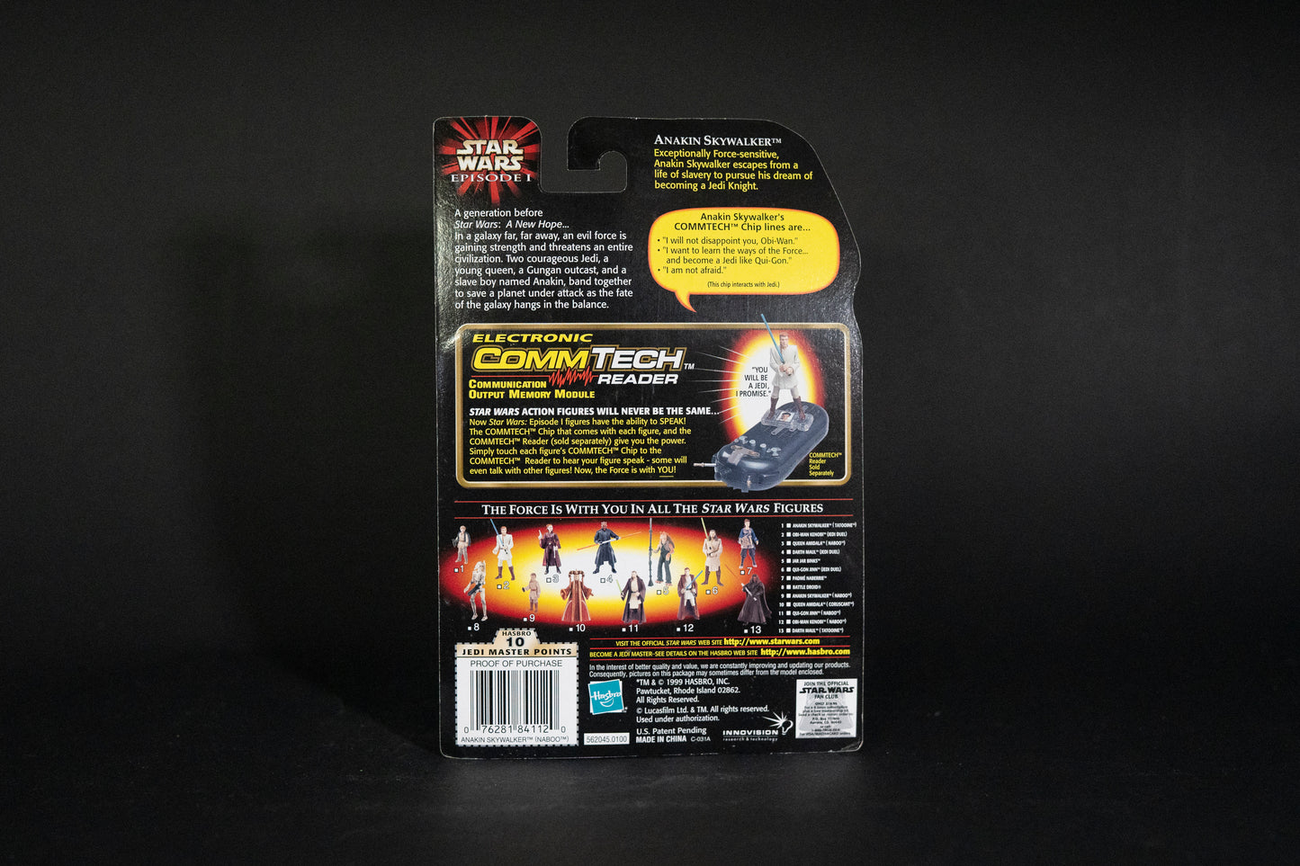 Anakin Skywalker (Naboo) with Comlink Unit, Star Wars, Episode 1, Comm Tech Chip, Hasbro, 1999, Box Sealed