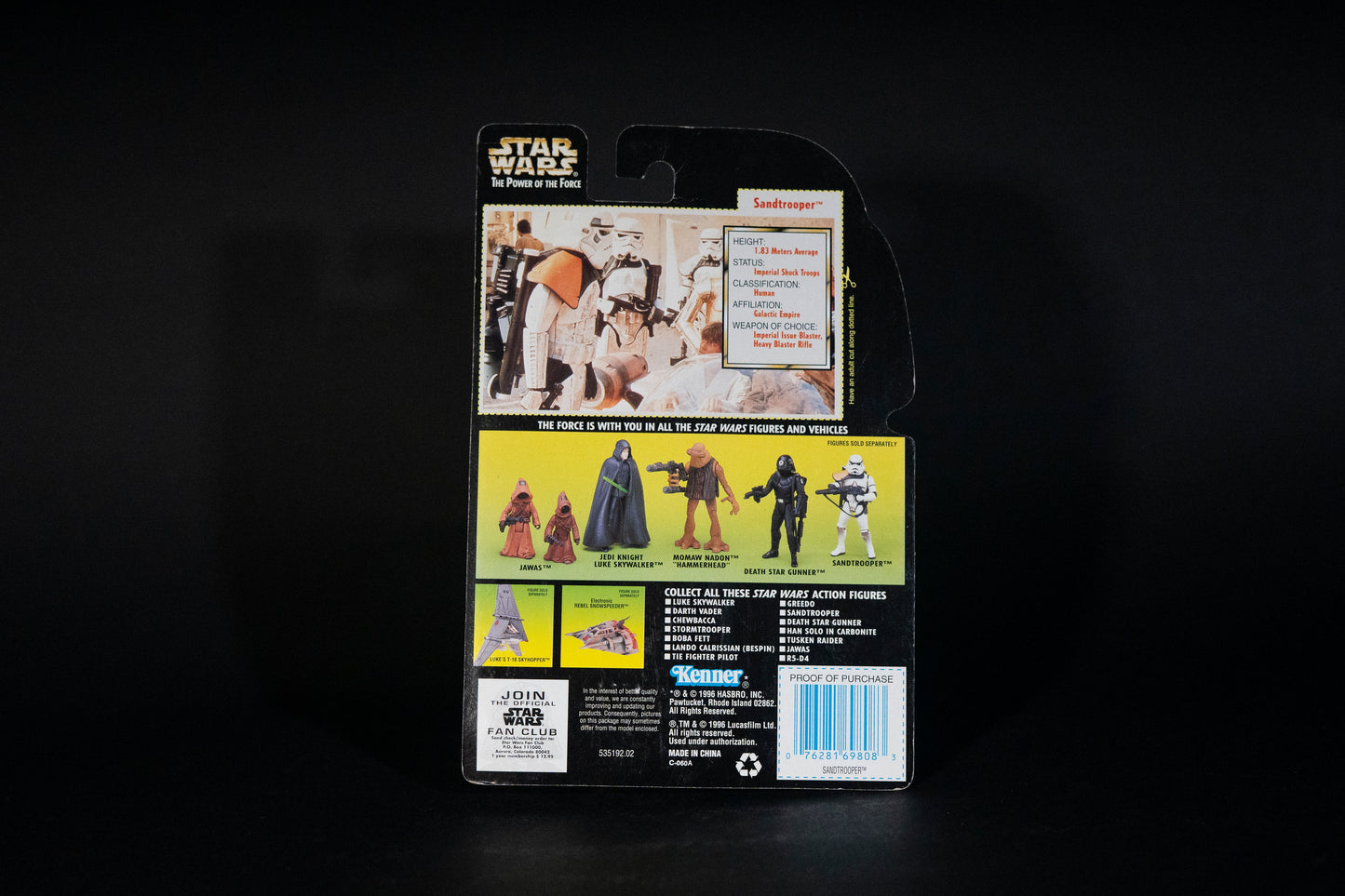 Sandtrooper with Heavy Blaster Rifle, Star Wars, The Power of the Force, Kenner, 1996, Box Sealed