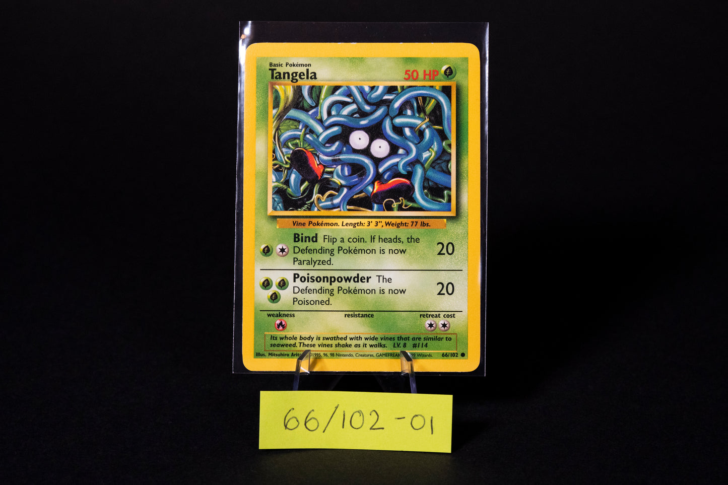 66/102, Tangela, Pokemon, Base Set Unlimited, 1999, Common, Ungraded, English
