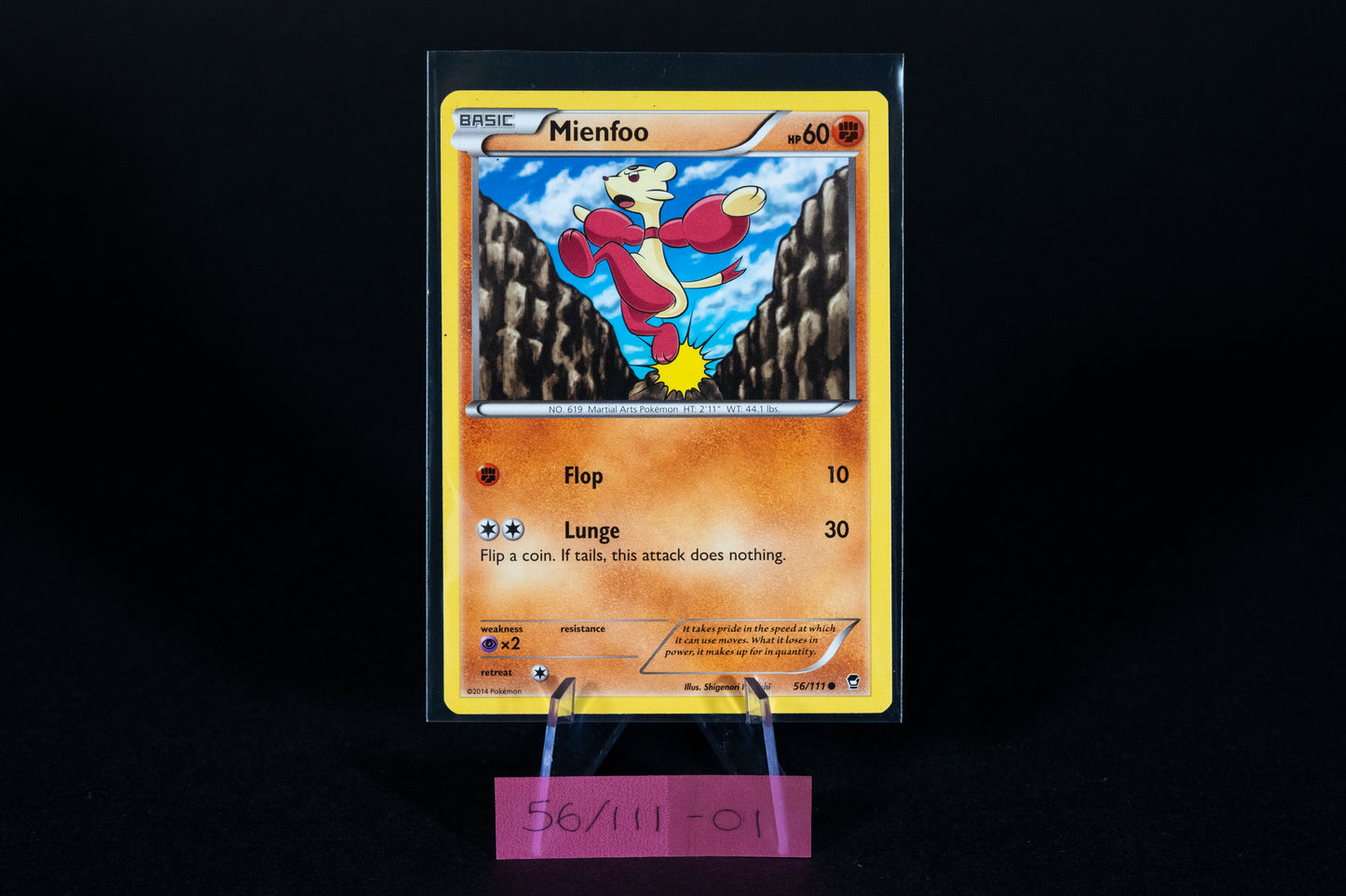 56/111, Mienfoo, Pokemon, XY, Furious Fists, 2014 Common, Ungraded, English