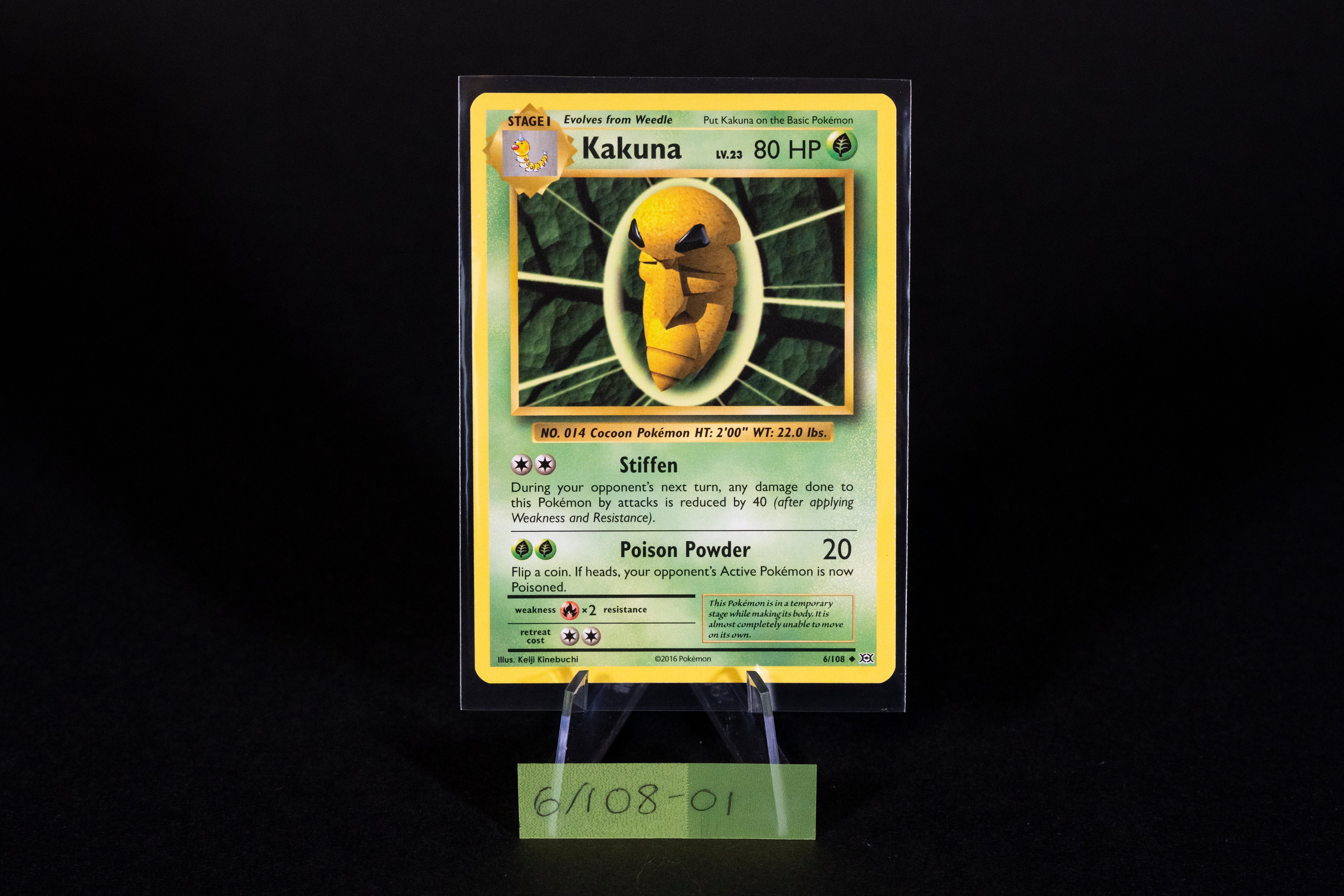 6/108, Kakuna, Pokemon, XY, Evolutions, 2016, Uncommon, Ungraded, Engl Tenrec Studios 6/108, Kakuna, Pokemon, XY, Evolutions, 2016, Uncommon, Ungraded, Engl Tenrec Studios