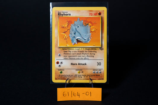 61/64, Rhyhorn, Pokemon, Jungle, 1999, Common, Ungraded, English