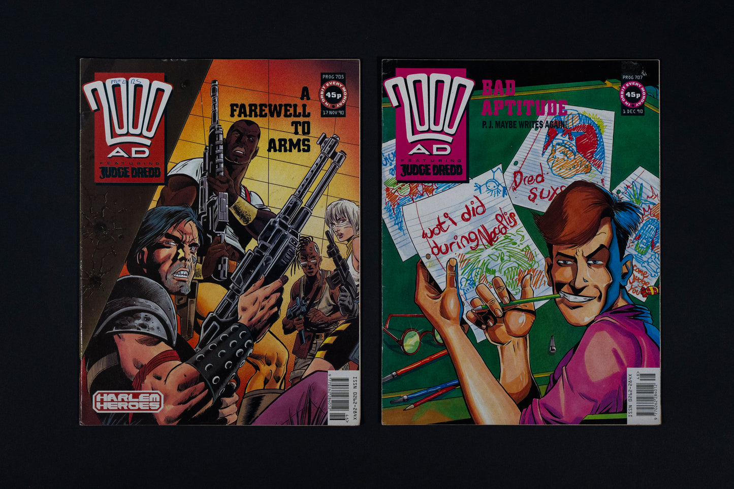 2000 AD #700 704 705 707 708 [1990] Vintage UK Comic Job Lot