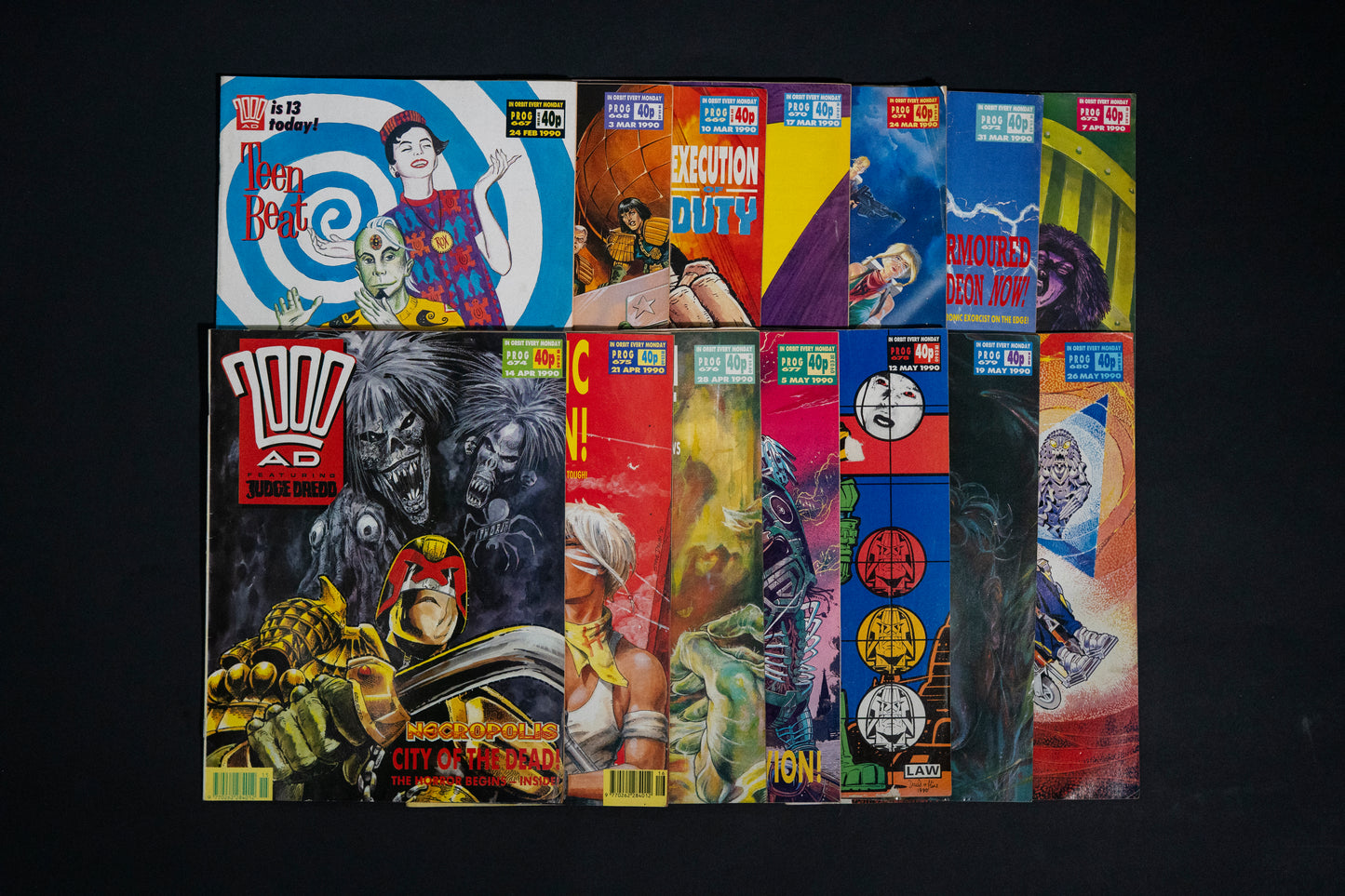 2000 AD #667-680 [1990] Vintage UK Comic Job Lot