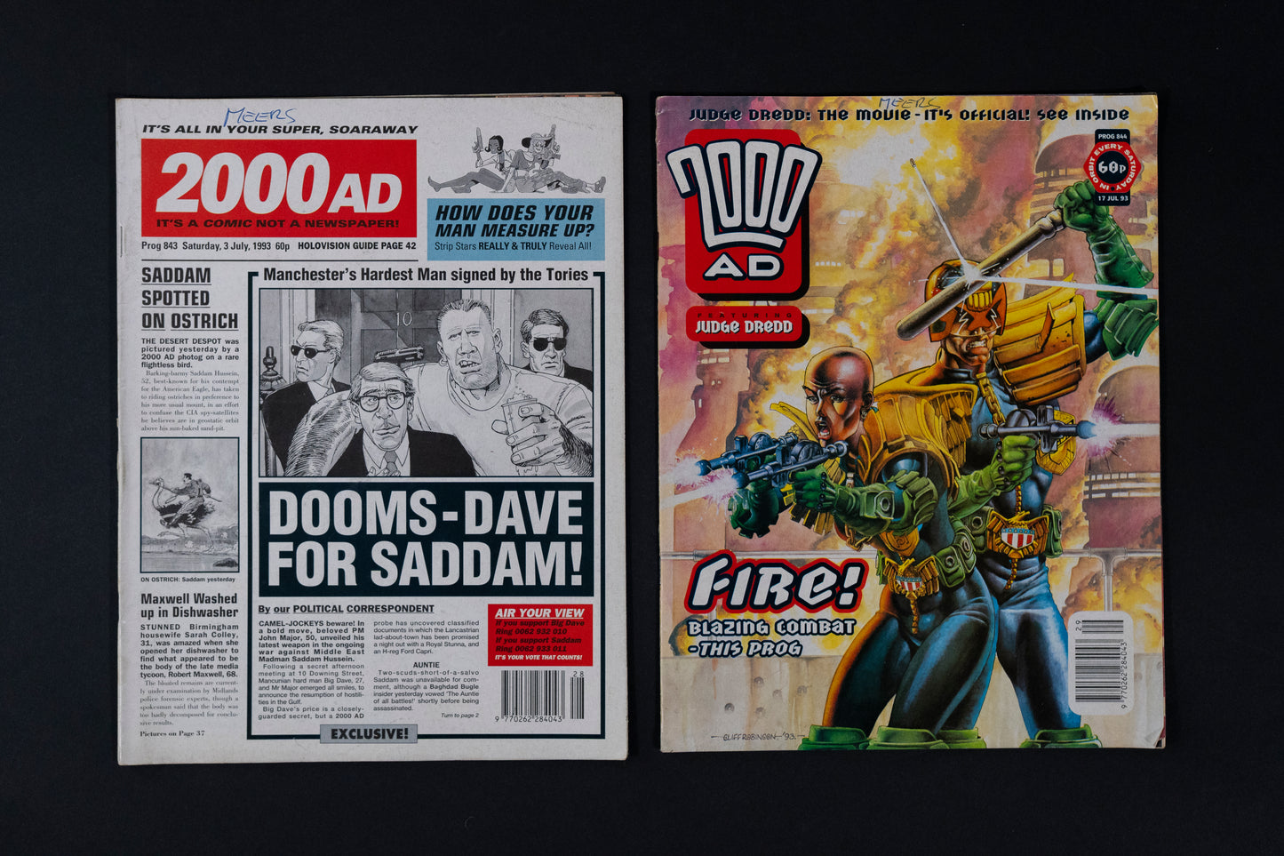 2000 AD #823 826 835 837 843 844 859 & 861 [1993] Vintage UK Comic Job Lot