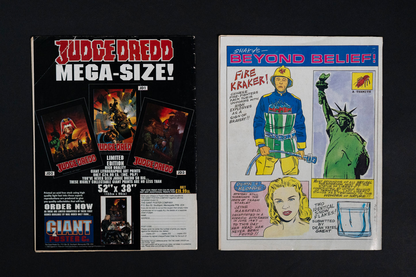 2000 AD #877-#881 [1994] Vintage UK Comic Job Lot