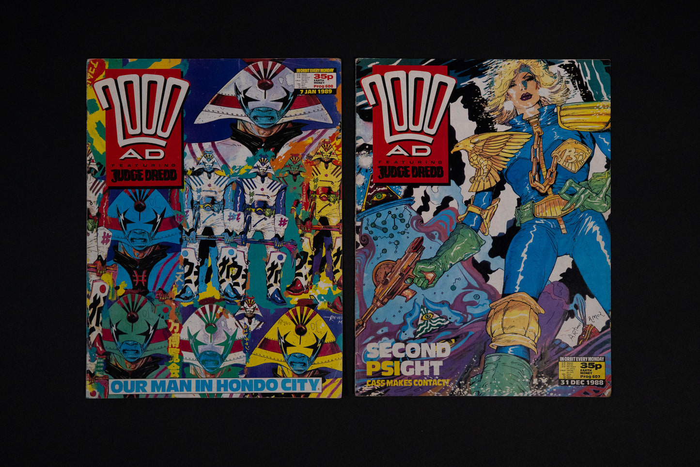2000 AD #602 604 607 608 610 & 623 [1988 1989] Vintage UK Comic Job Lot
