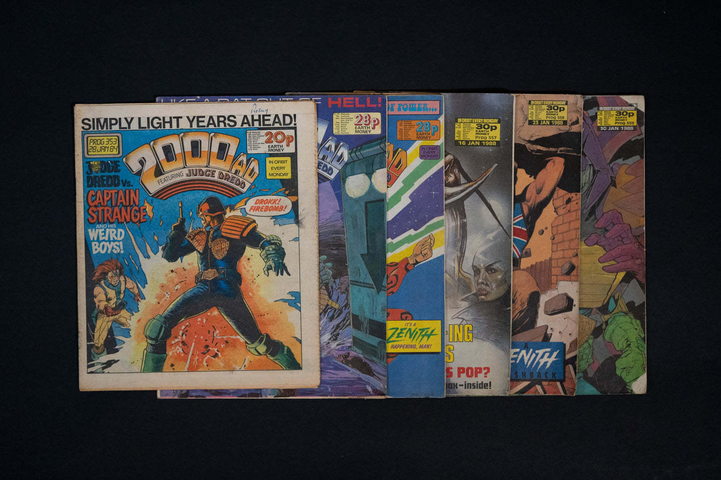 2000 AD #353 524 540 557 558 & 559 [1984 1987 1988] Vintage UK Comic Job Lot