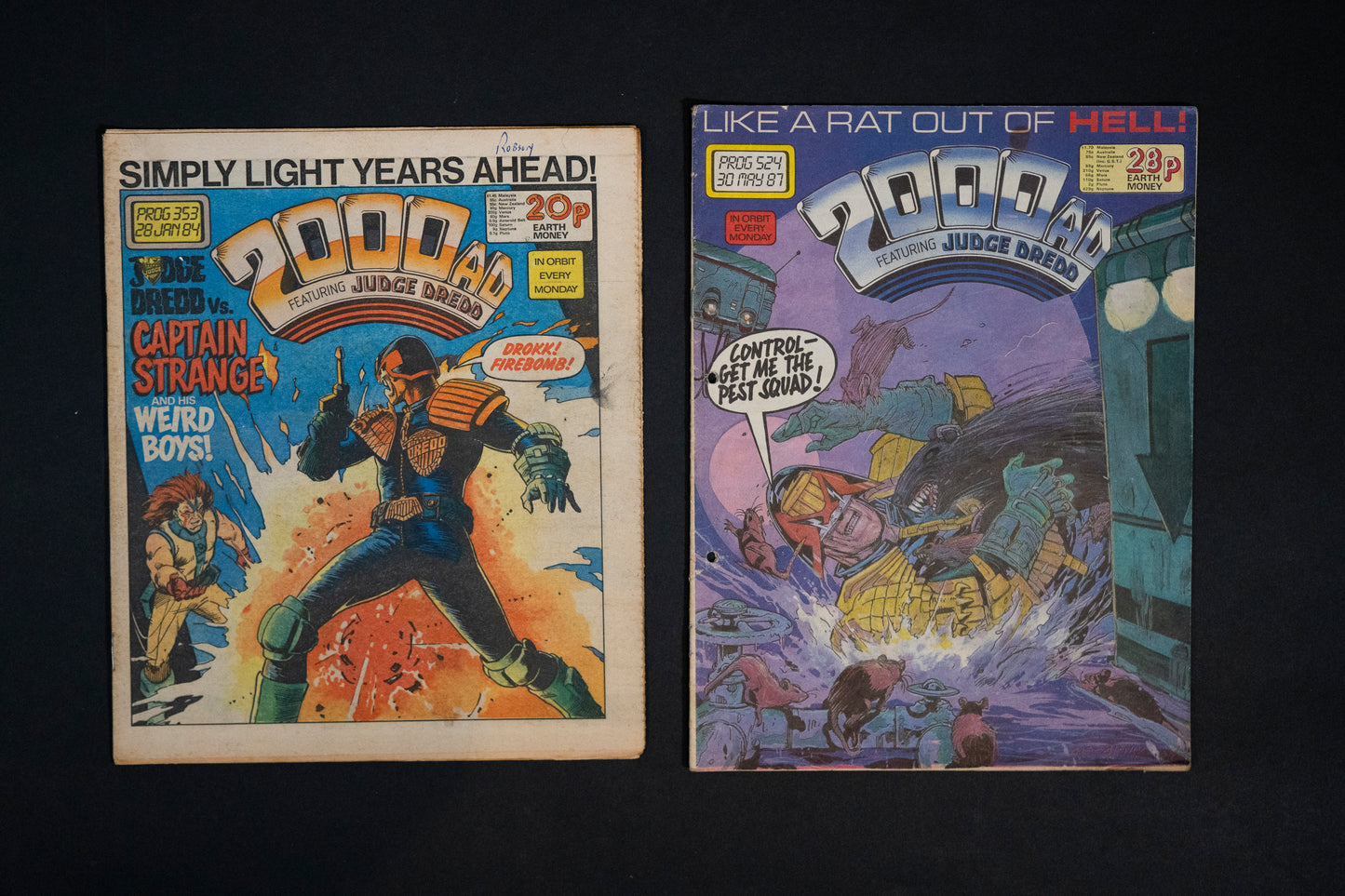 2000 AD #353 524 540 557 558 & 559 [1984 1987 1988] Vintage UK Comic Job Lot