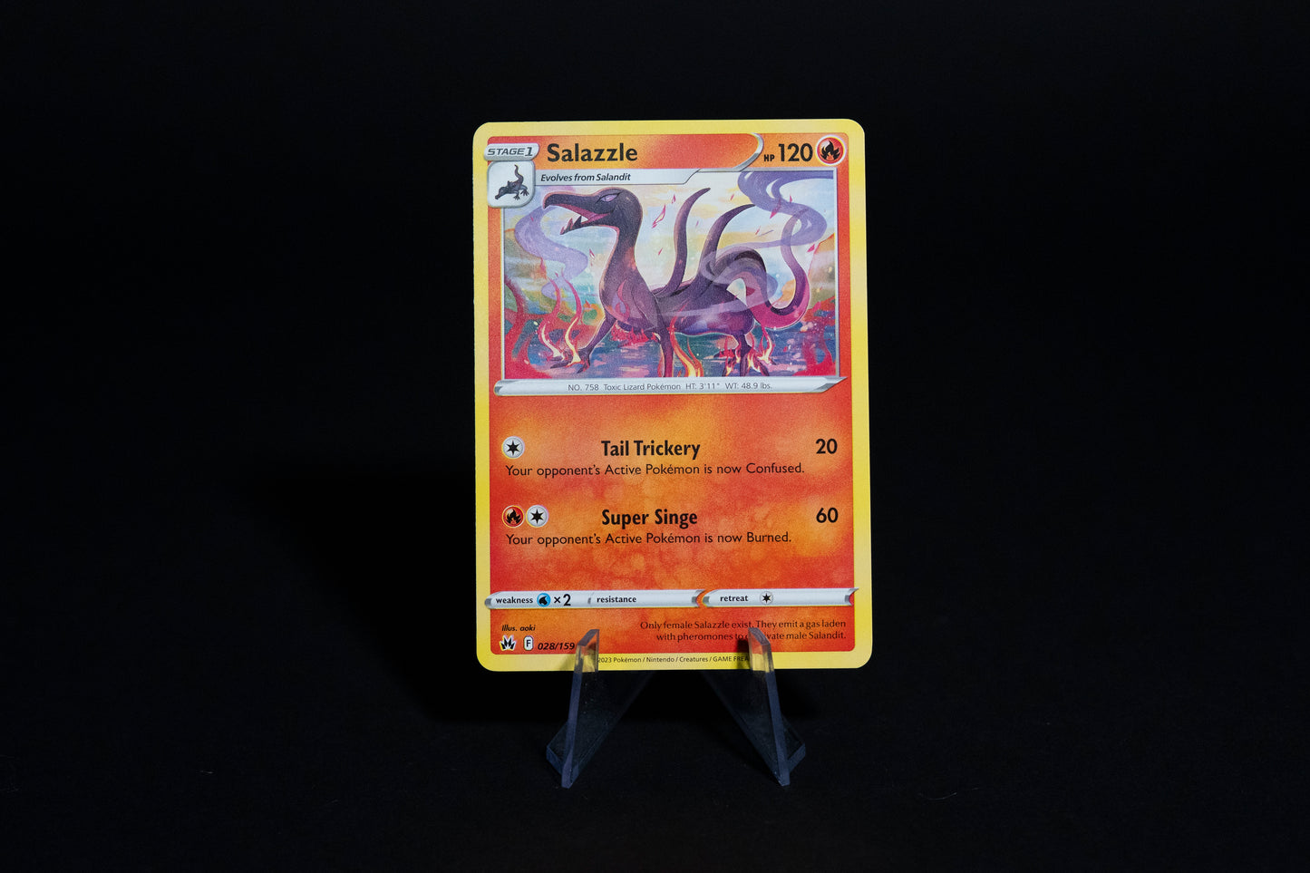 028/159, Salazzle, Pokemon, Crown Zenith, 2023, Uncommon, Ungraded, English