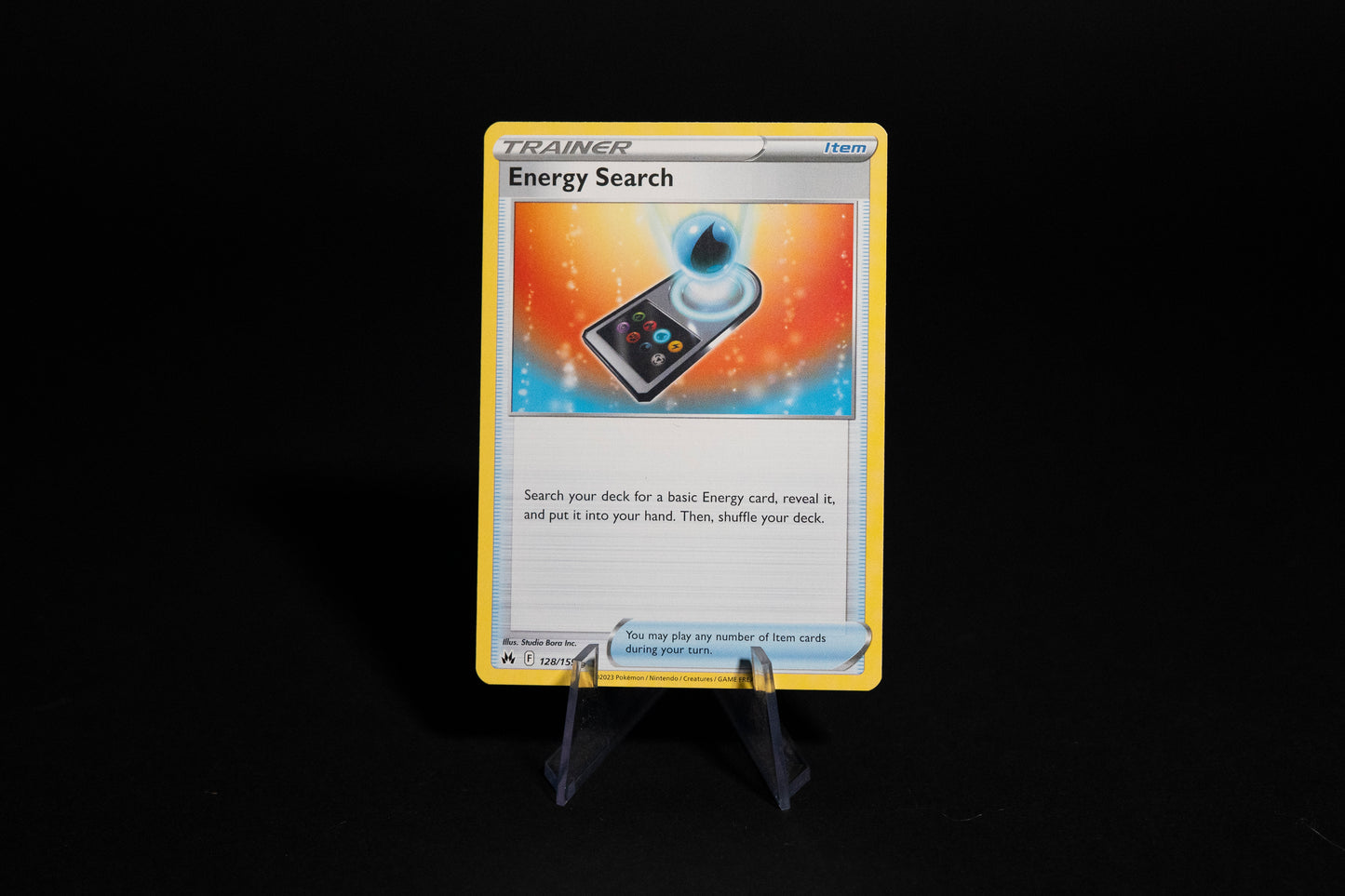 128/159, Energy Search, Pokemon, Crown Zenith, 2023, Common, Ungraded, English