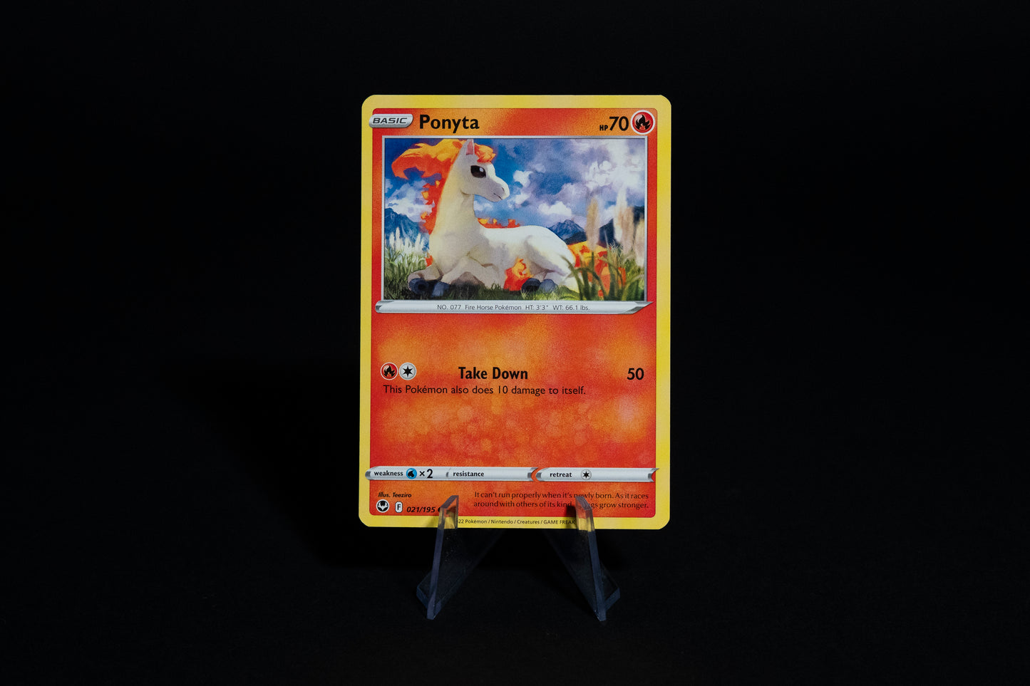 021/195, Ponyta, Pokemon, Silver Tempest, 2022, Common, Ungraded, English