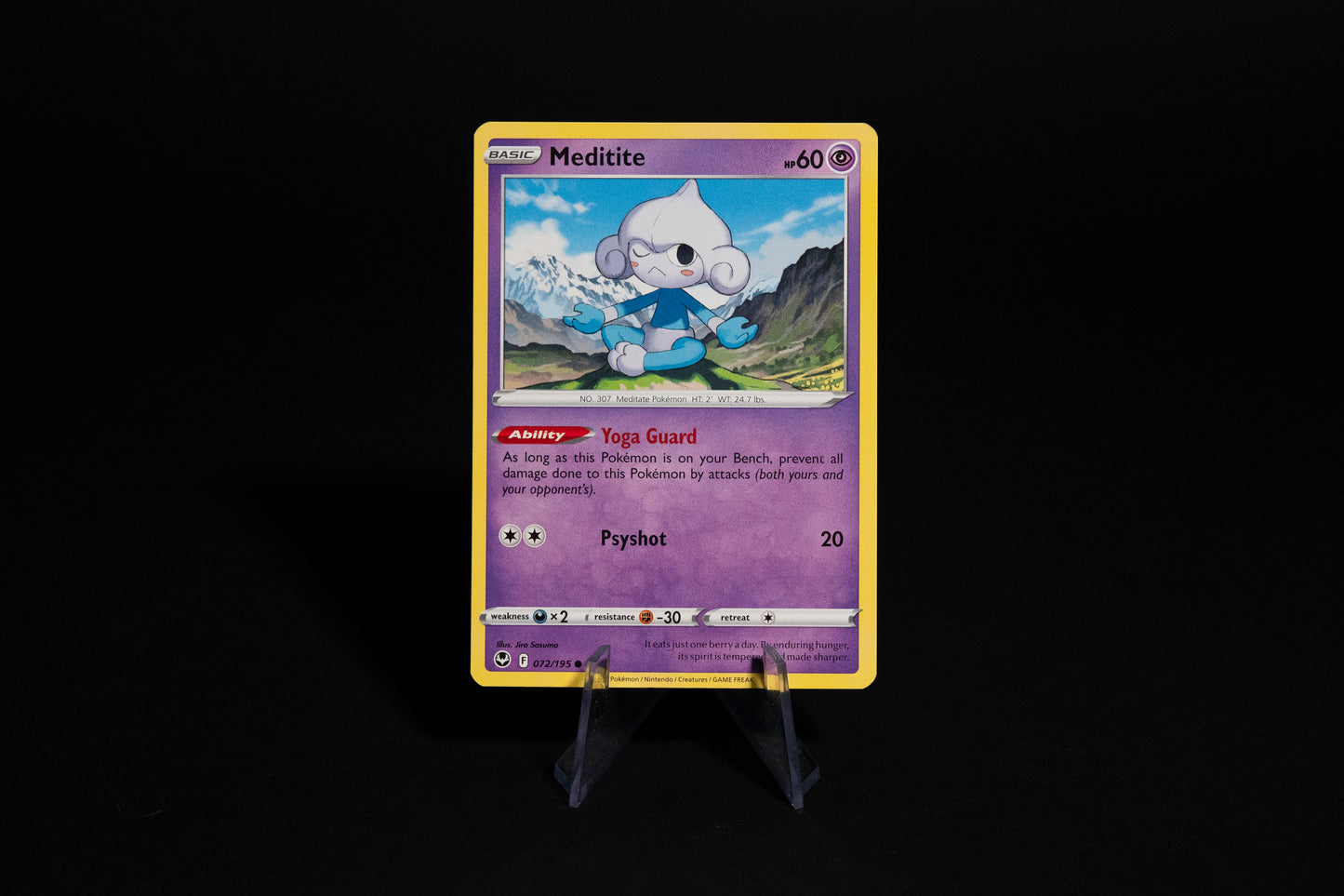 072/195, Meditite, Pokemon, Silver Tempest, 2022, Common, Ungraded, English