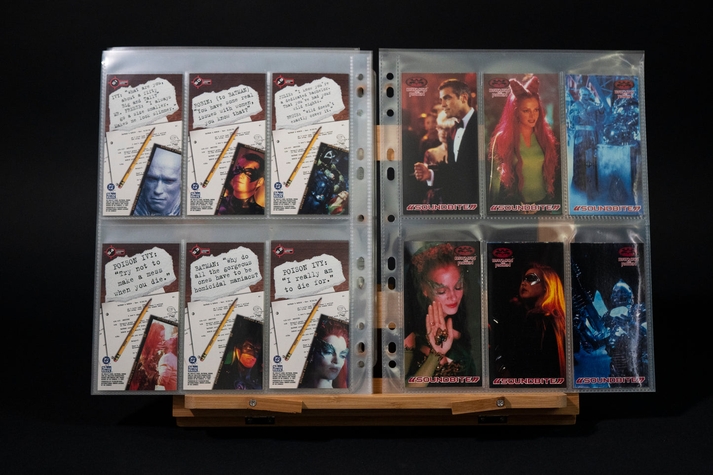 Batman & Robin Widevision Trading Cards, Skybox, 1997, Complete Base Set (1-70) in binder pages