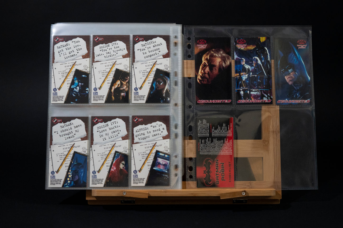 Batman & Robin Widevision Trading Cards, Skybox, 1997, Complete Base Set (1-70) in binder pages