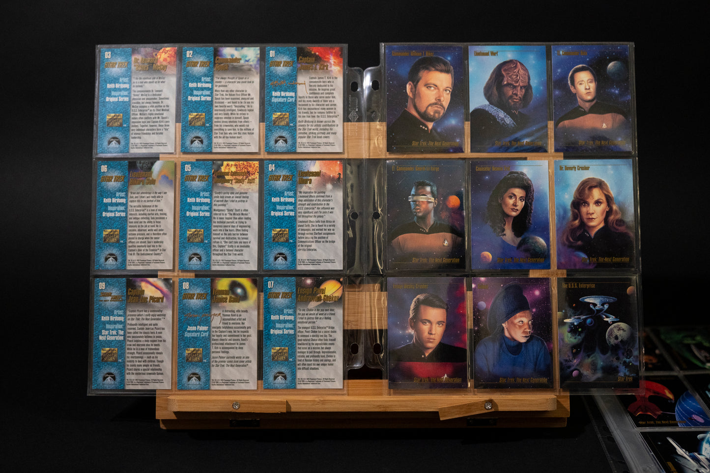 Star Trek Master Series Trading Cards, Skybox, 1993, Complete Base Set  PLUS S-3 S-4 & 2 Prototype Cards, in binder pages