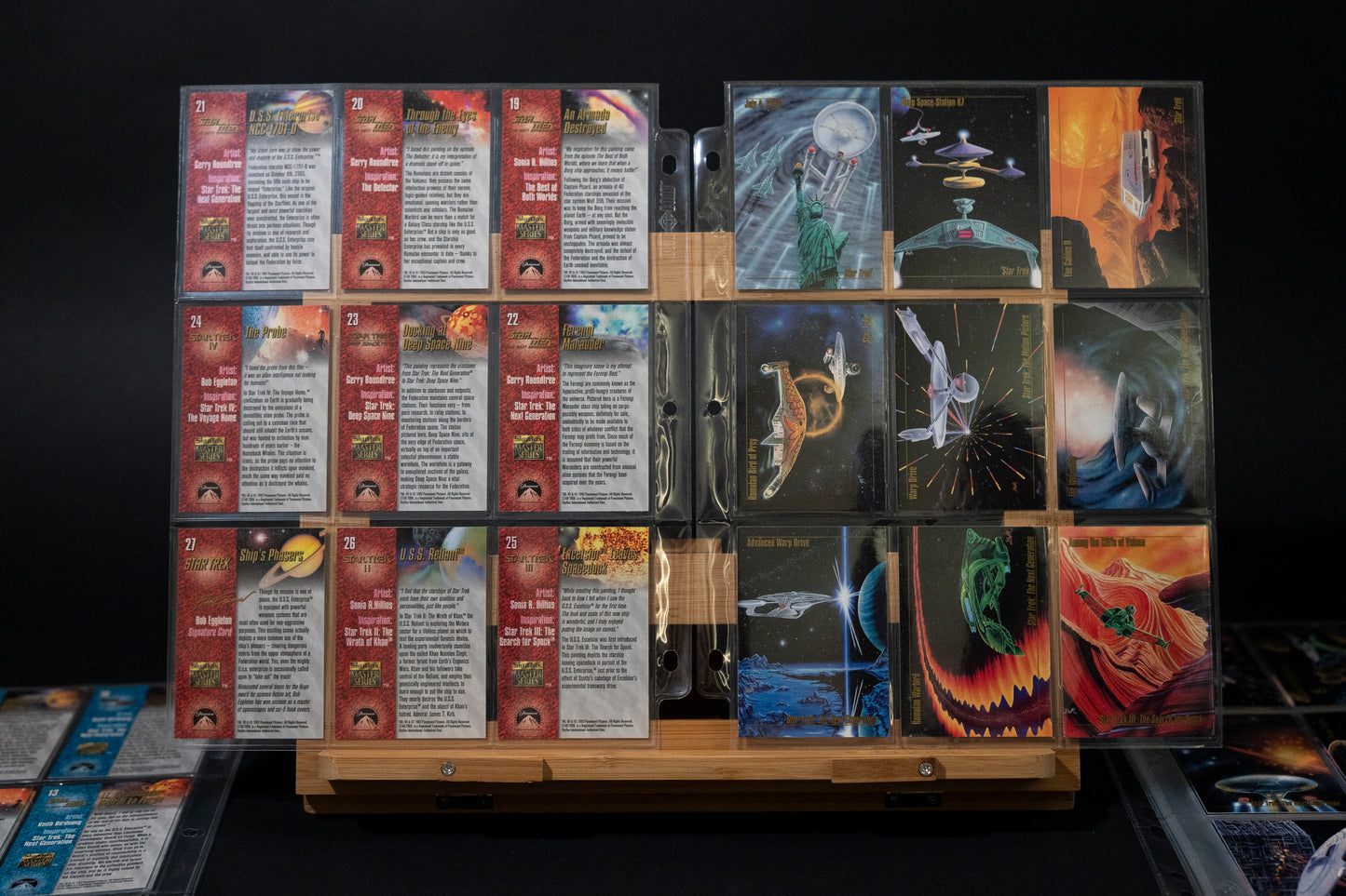 Star Trek Master Series Trading Cards, Skybox, 1993, Complete Base Set  PLUS S-3 S-4 & 2 Prototype Cards, in binder pages