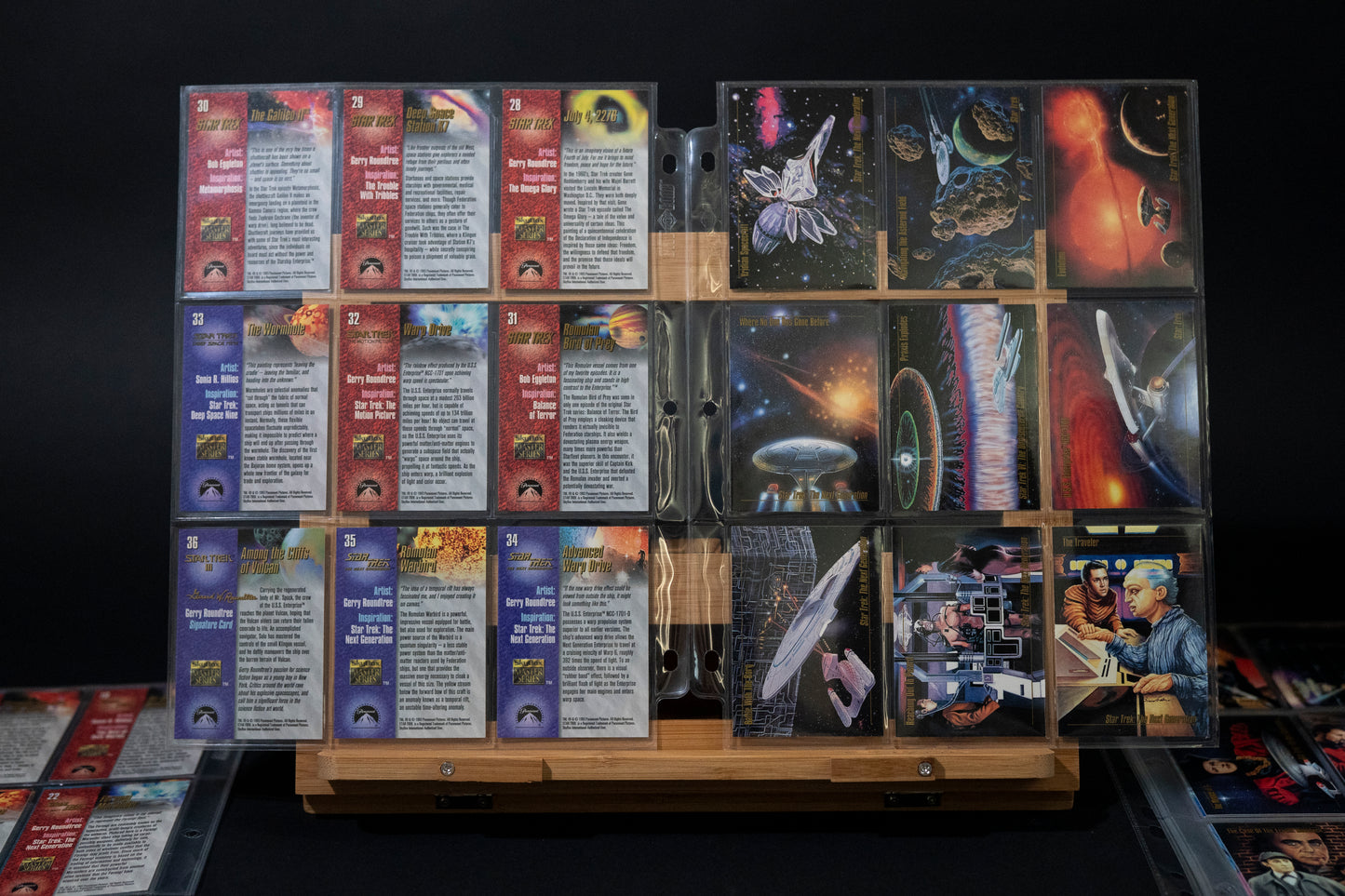 Star Trek Master Series Trading Cards, Skybox, 1993, Complete Base Set  PLUS S-3 S-4 & 2 Prototype Cards, in binder pages