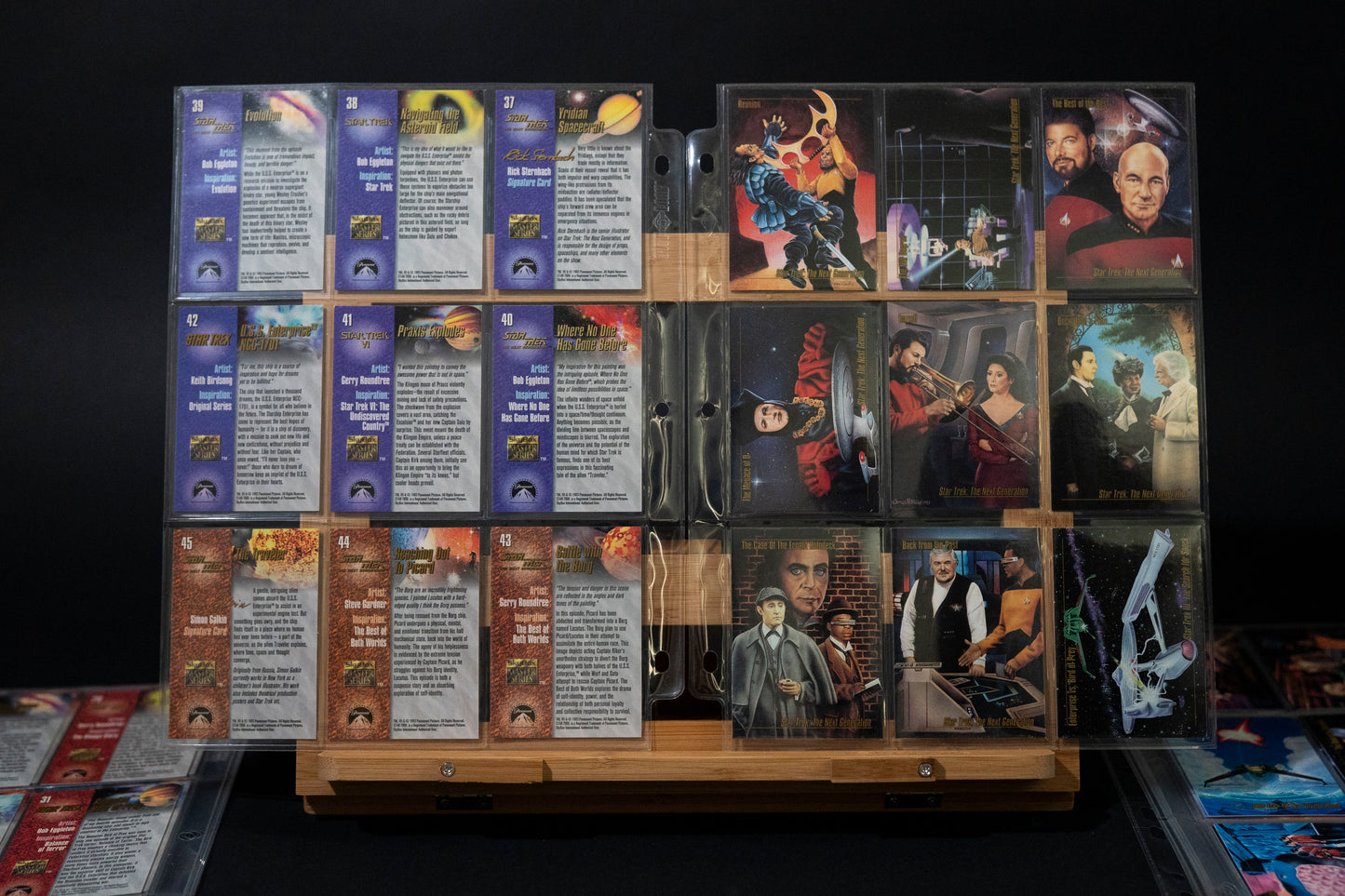 Star Trek Master Series Trading Cards, Skybox, 1993, Complete Base Set  PLUS S-3 S-4 & 2 Prototype Cards, in binder pages