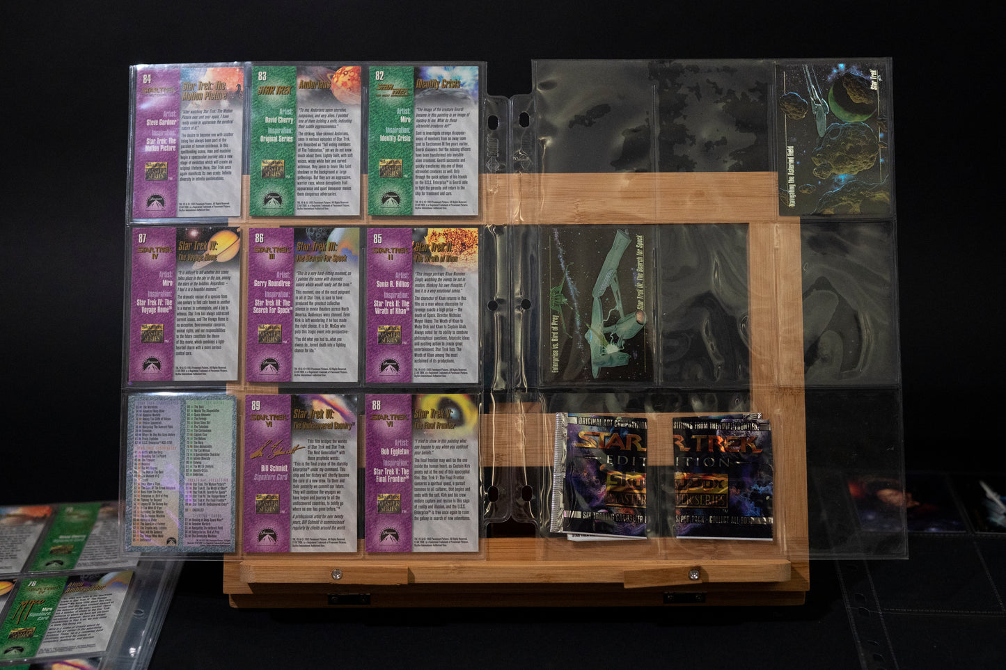 Star Trek Master Series Trading Cards, Skybox, 1993, Complete Base Set  PLUS S-3 S-4 & 2 Prototype Cards, in binder pages