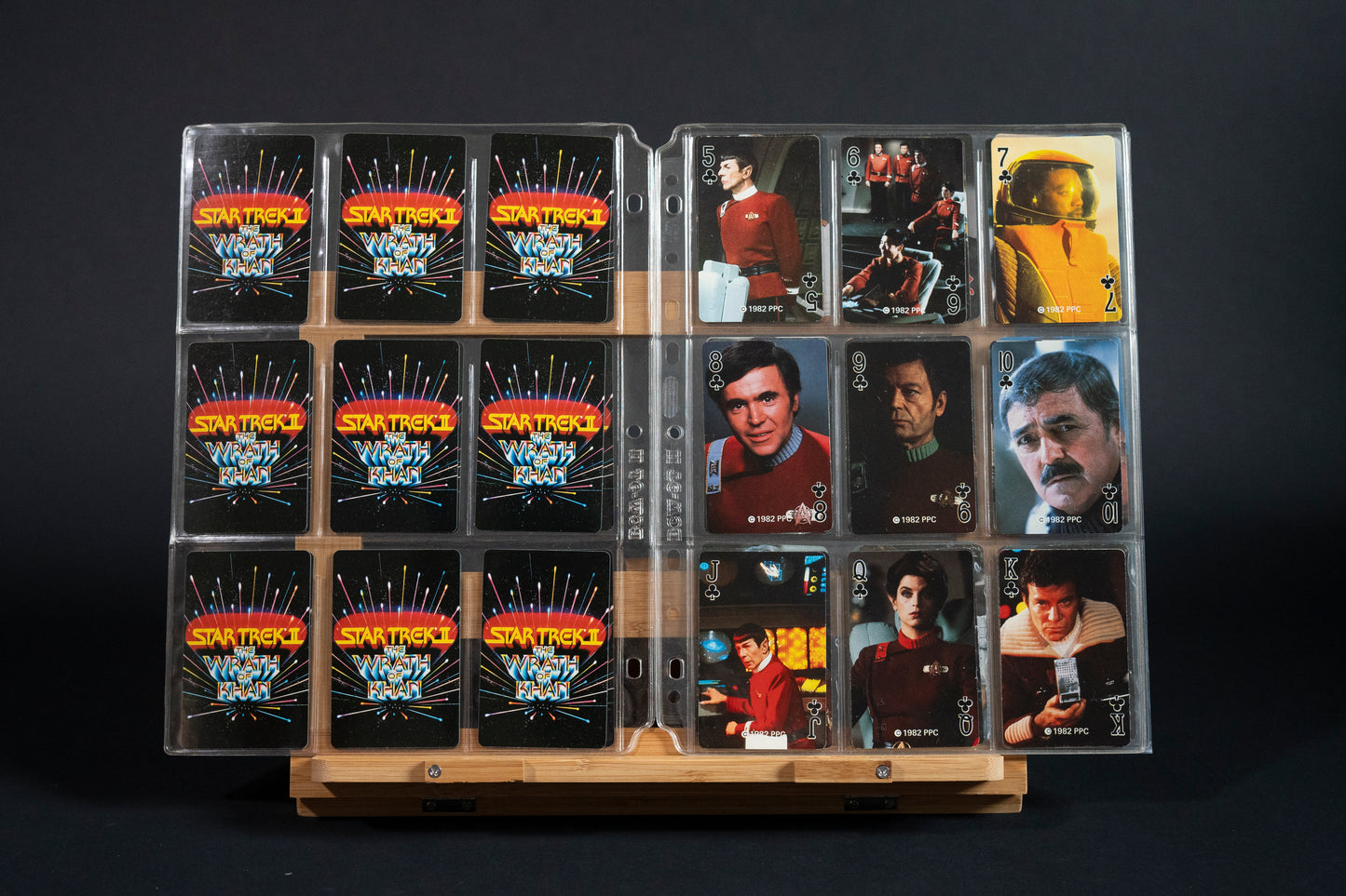 Star Trek II : The Wrath of Khan Playing Cards, PPC, 1982, Complete Set/Deck (54 cards) in binder pages