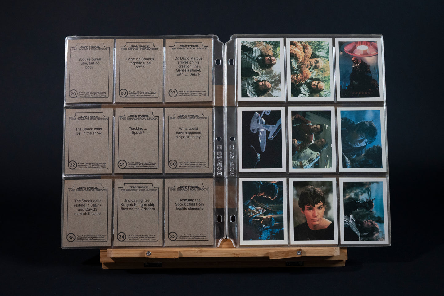 Star Trek III : The Search for Spock Trading Cards, FTCC, 1984, Complete Set (1-60 Base set PLUS 1-20 Ship cards) in binder pages