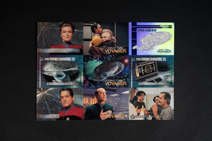 Star Trek : Voyager, Season One, Series One Trading Cards, Skybox, 1995, Bundle - 9 card Promo Panel & Expand-a-cards