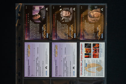 Star Trek : Voyager, Season One, Series Two Trading Cards, Skybox, 1995, S5 S6 S8 Chase Card Bundle in Binder Page