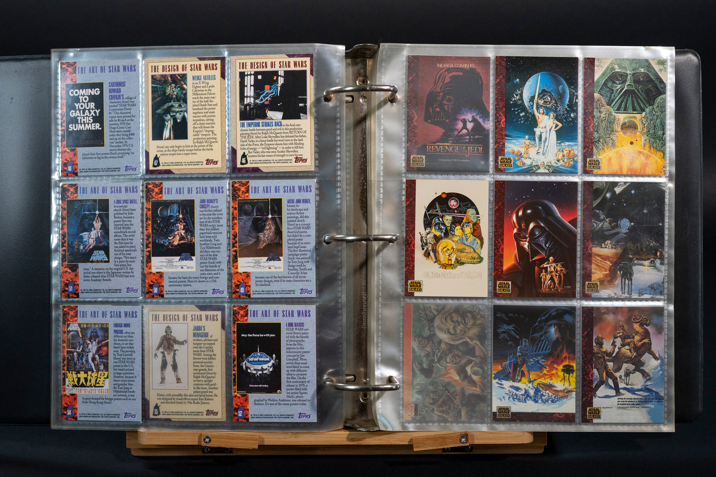 Star Wars Galaxy Topps, Series 1 & 2 Base Set Trading Card Bundle, NOT COMPLETE 222/275, in Binder