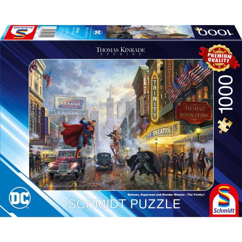 1000pc Jigsaw - Thomas Kinkade: Batman, Superman and Wonder Woman - New Boxed