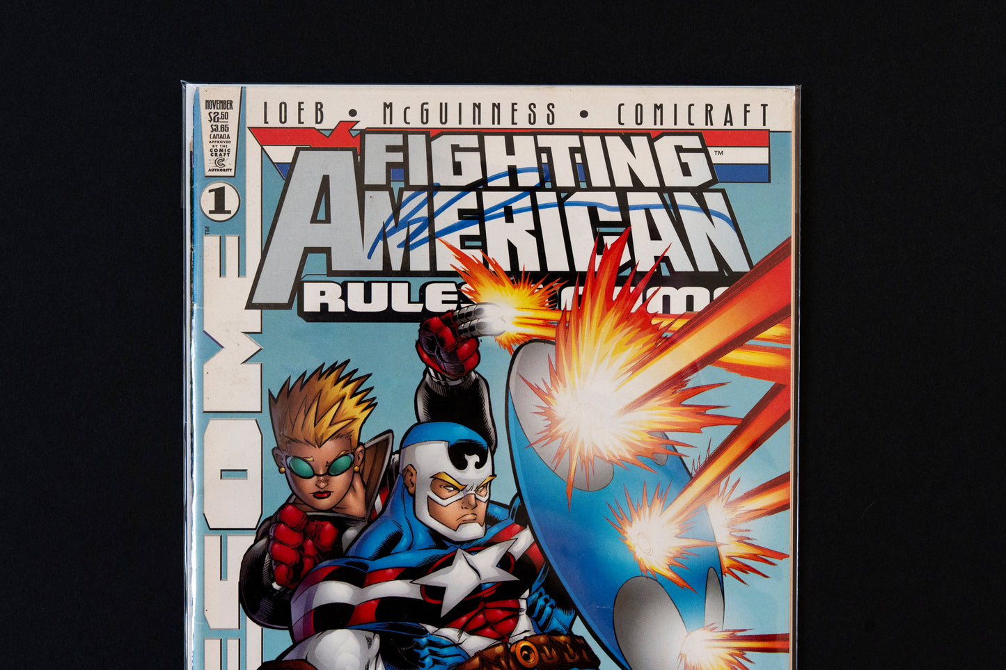 *Signed* Rob Liefeld - Fighting American, Rules of the Game, #1 Comic Craft, 1997