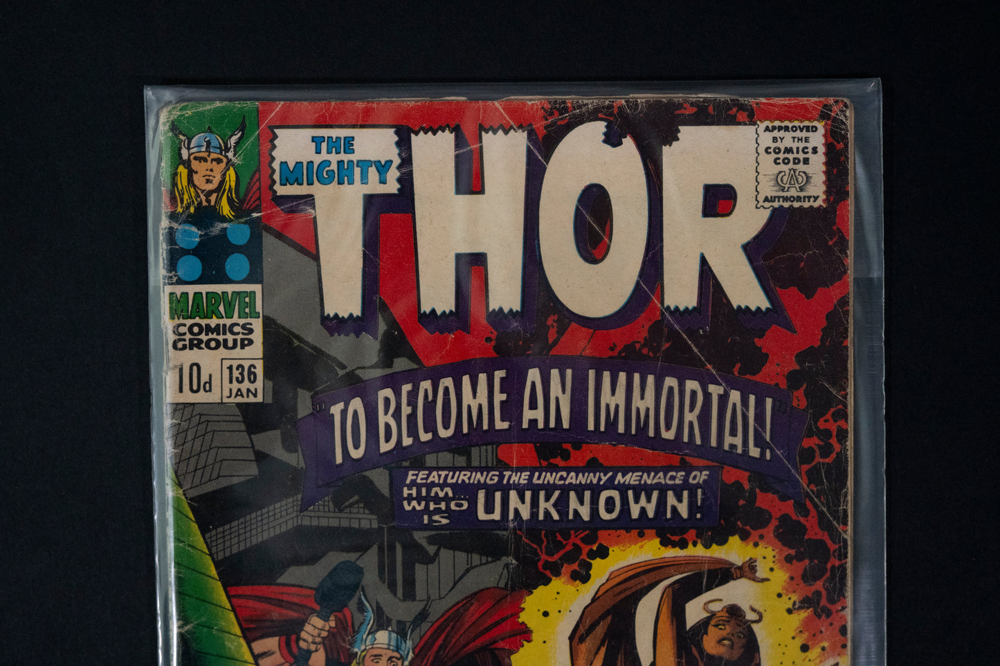 Thor, #136, Marvel Comics, 1967 - Damage