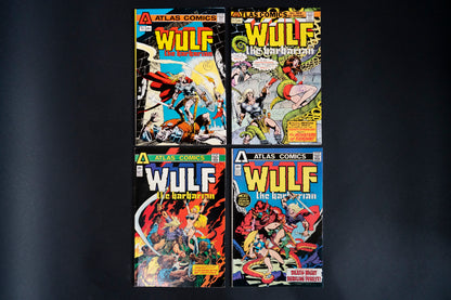 Wulf, the barbarian #1 #2 #3 & #4, Atlas Comics, 1975