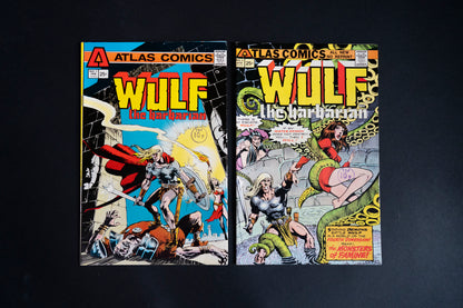 Wulf, the barbarian #1 #2 #3 & #4, Atlas Comics, 1975