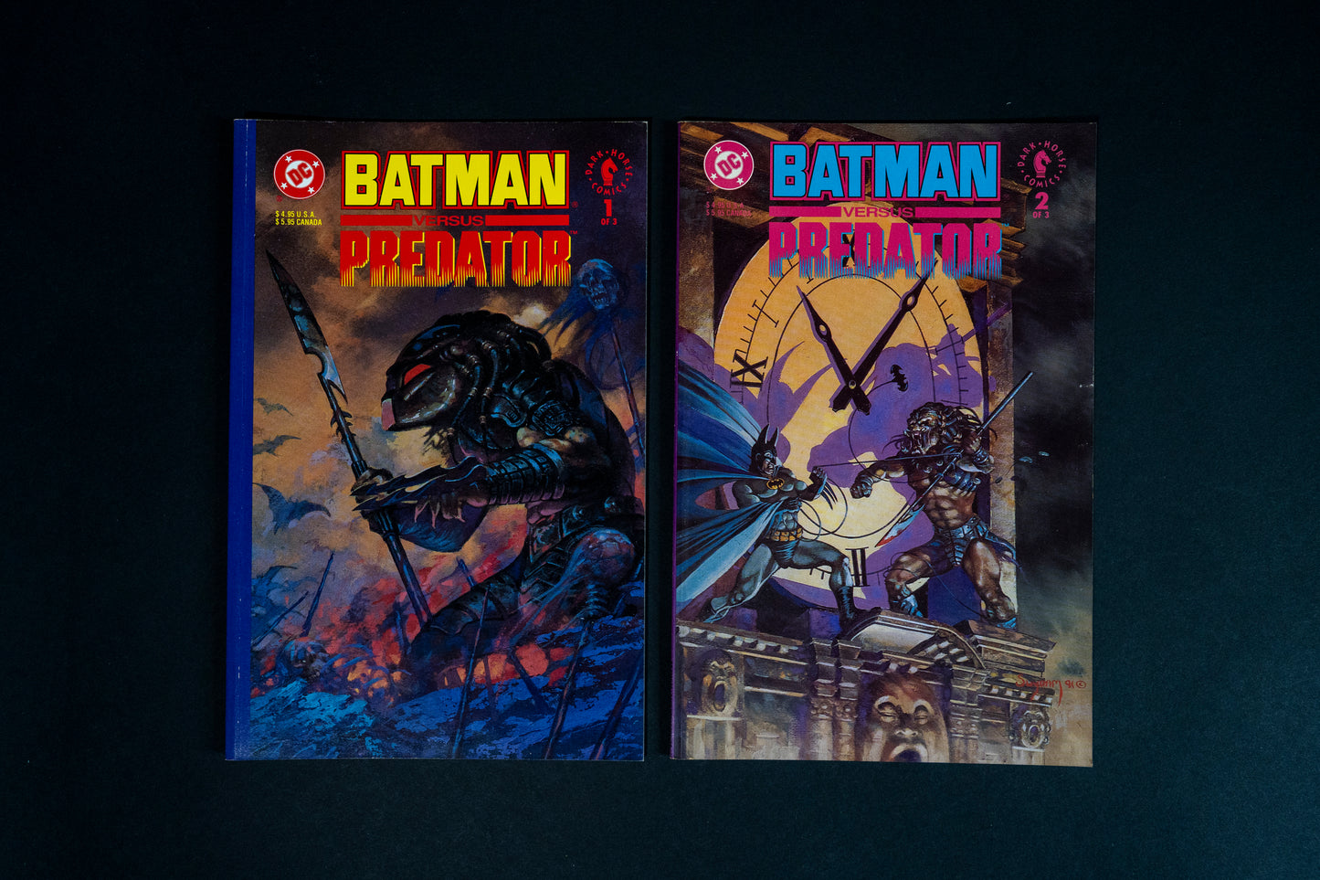 Batman versus Predator, #1 & #2, DC Comics, Dark Horse Comics, 1992, Prestige Format