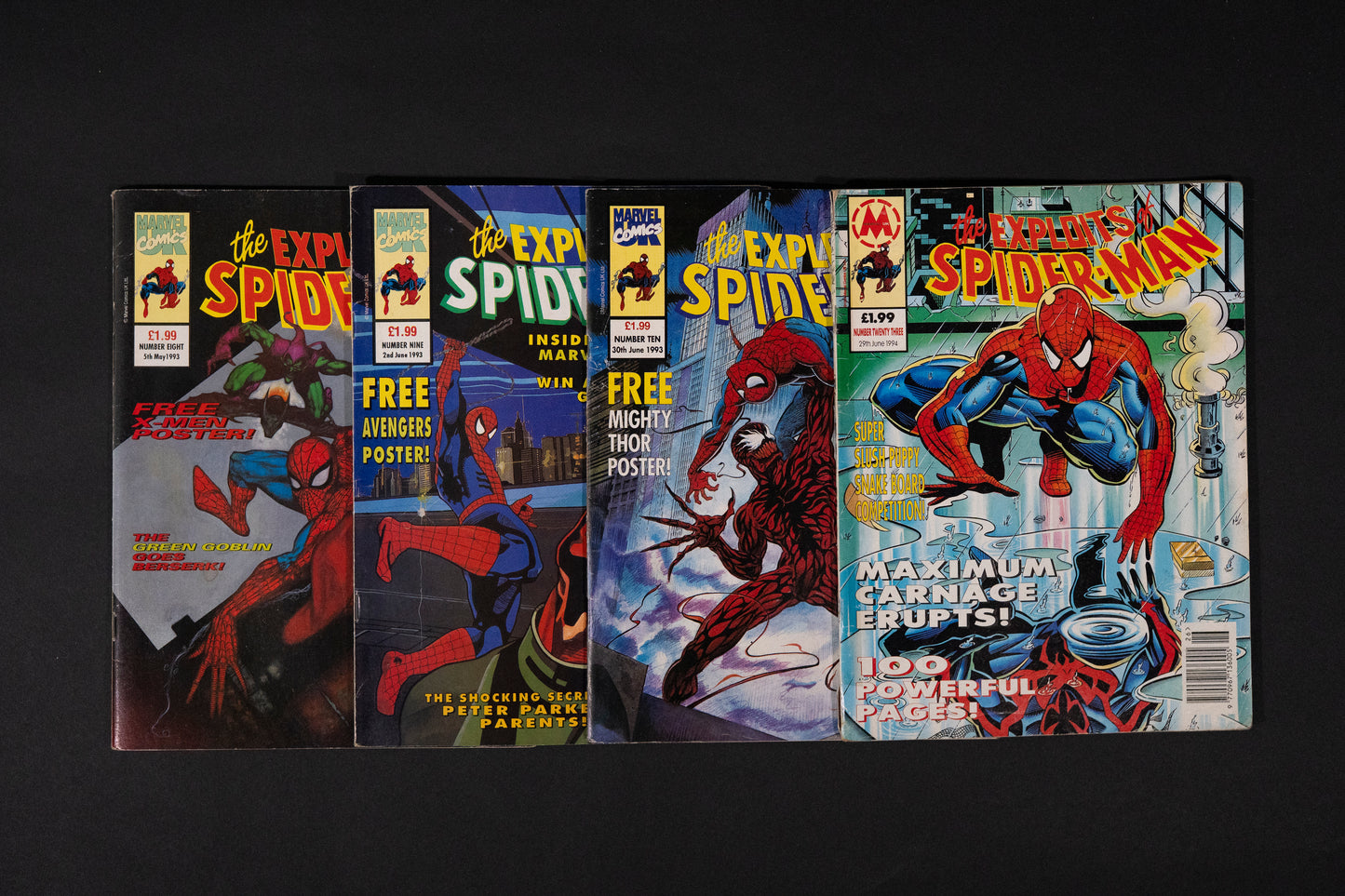 The Exploits of Spider-Man #8 9 10 & 23 Marvel UK Comics, 1993 1994