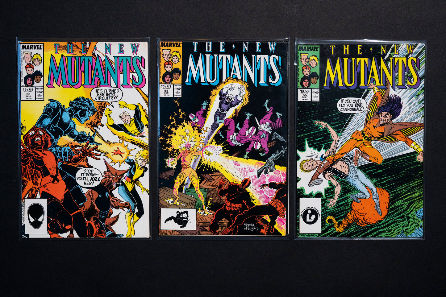 The New Mutants, Vol. 1 #53 #54 & #55, Marvel Comics, 1987