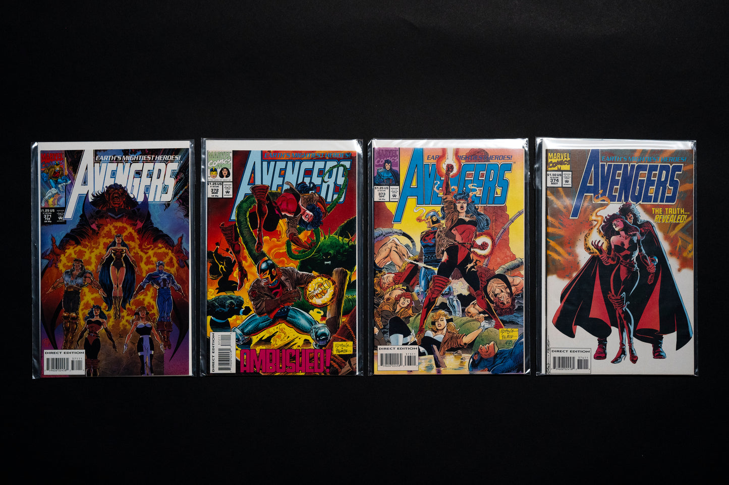 The Avengers, Vol.1, #343-378 run, x36 comic bundle, Marvel Comics, 1992 1993 1994