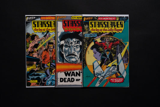 Starslayer, The log of the Jolly Roger, #7-#9 run (7 8 9), First Comics, 1983