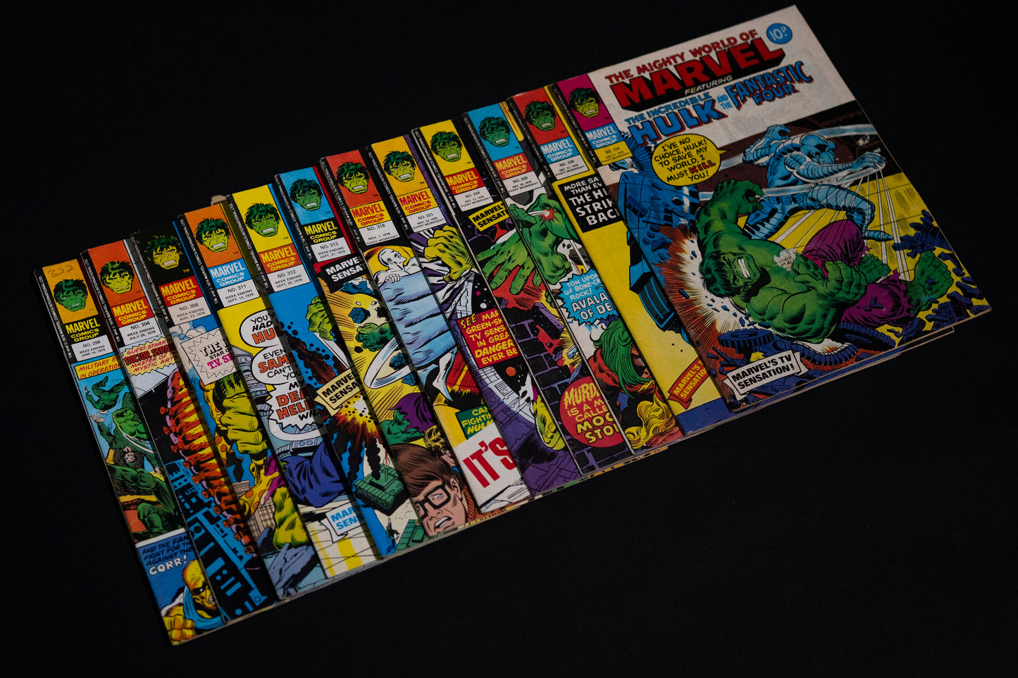 Mighty World of Marvel ft. Hulk & Fantastic Four, Marvel UK Comics Bundle, 1978 /1979